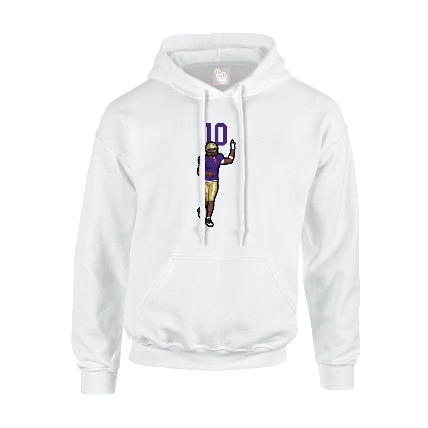 Youth Hoodie — Number Top in White