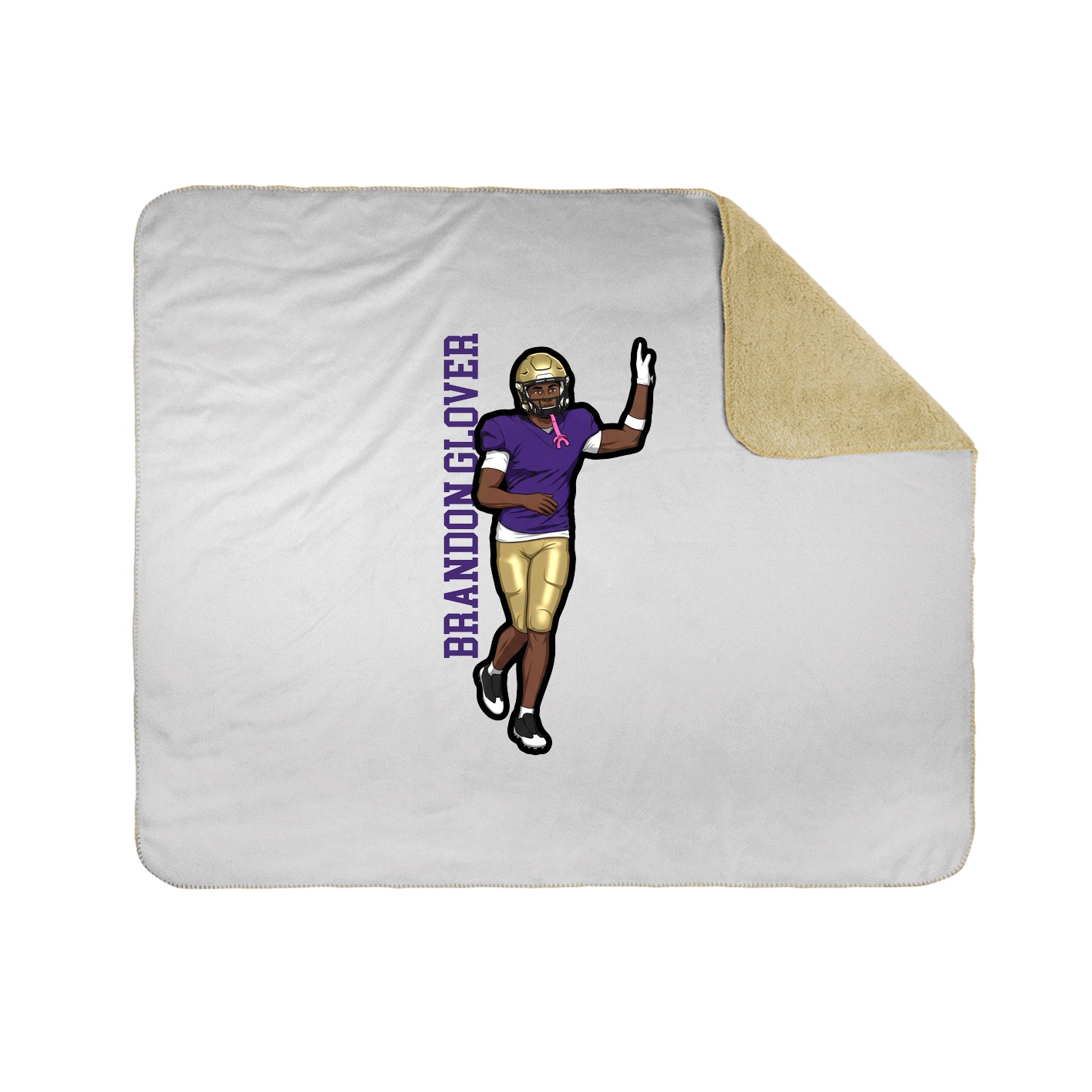 Throw Blanket — Name Vertical in White