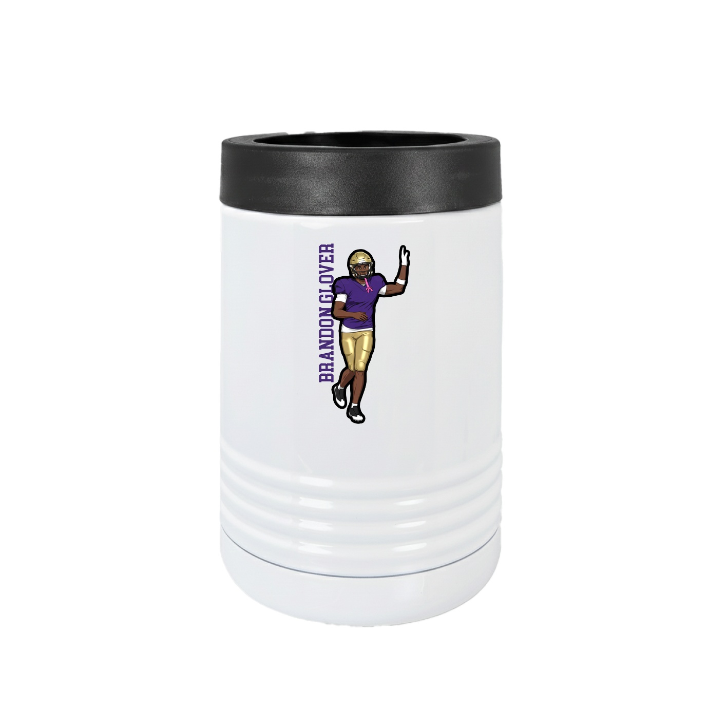 Beverage Holder — Name Vertical in White