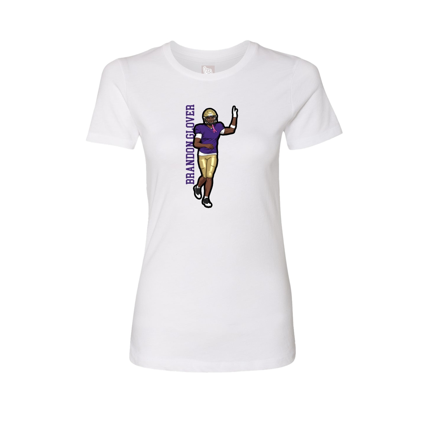 Womens Tee — Name Vertical in White