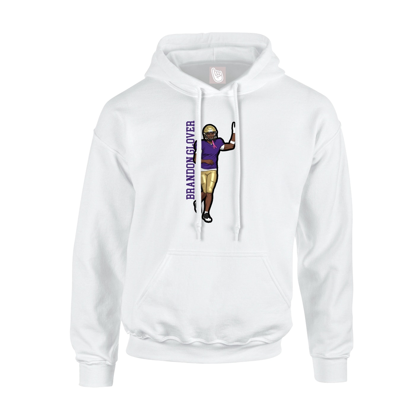 Hoodie — Name Vertical in White