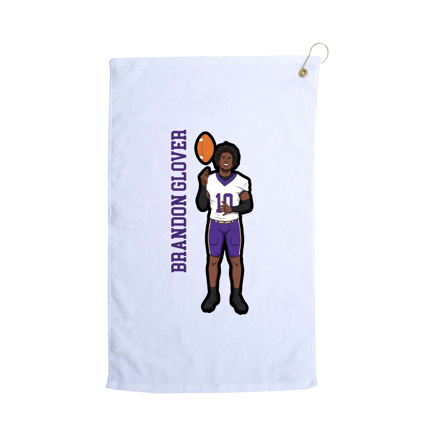 Golf Towel — Name Vertical in White