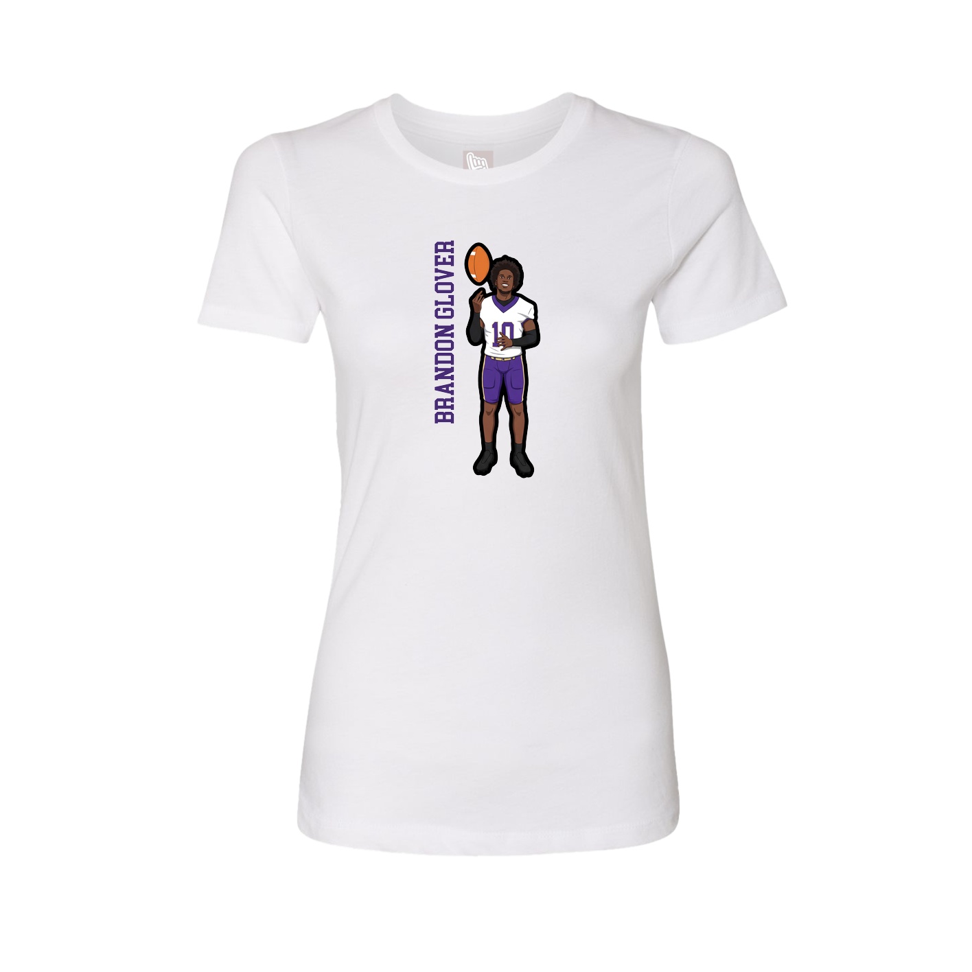 Womens Tee — Name Vertical in White