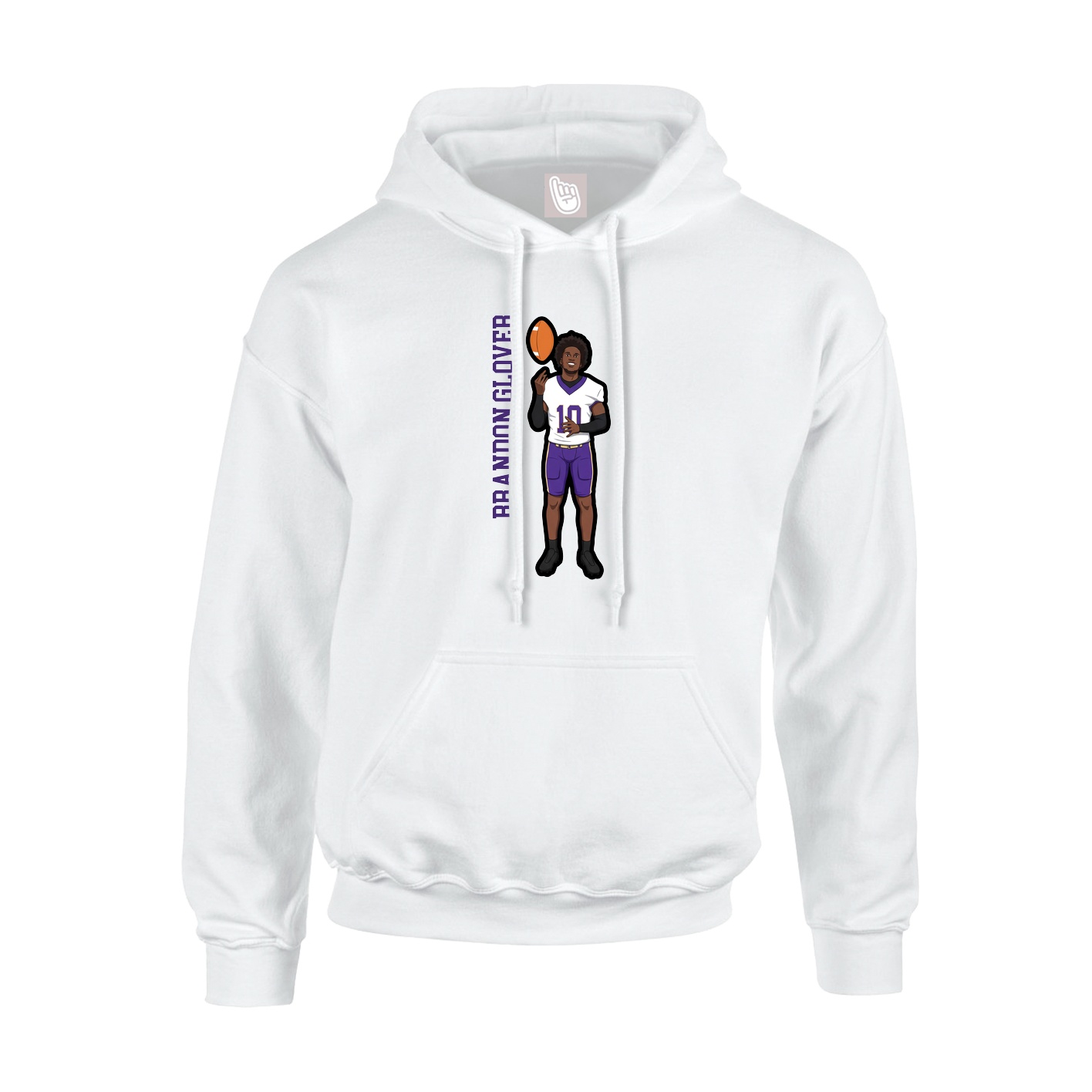 Youth Hoodie — Name Vertical in White