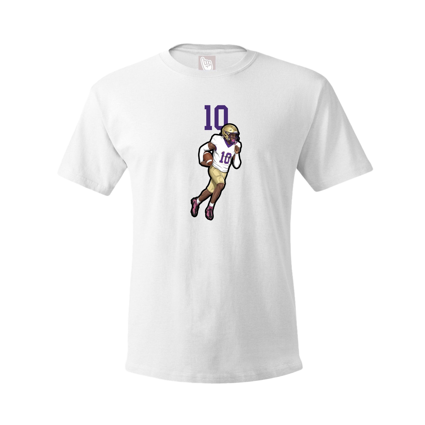 Youth Tee — Number Top in White