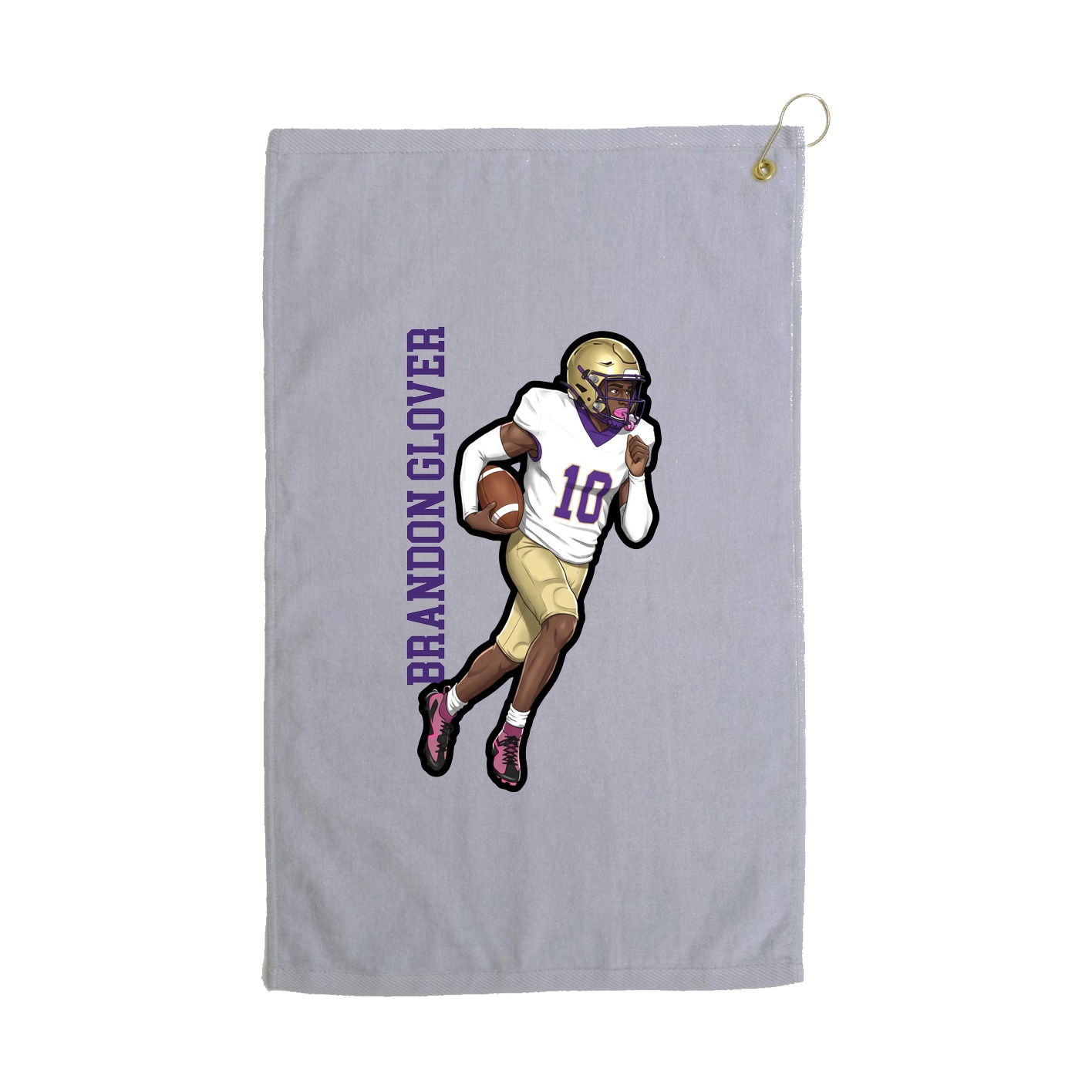 Golf Towel — Name Vertical in Grey