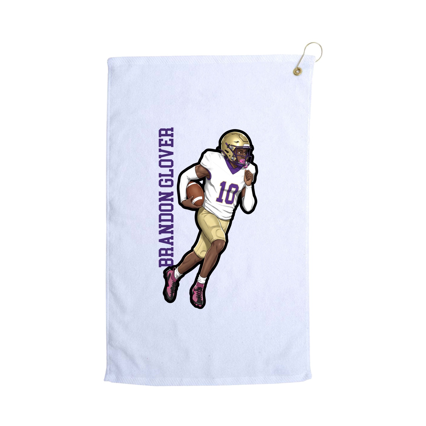 Golf Towel — Name Vertical in White