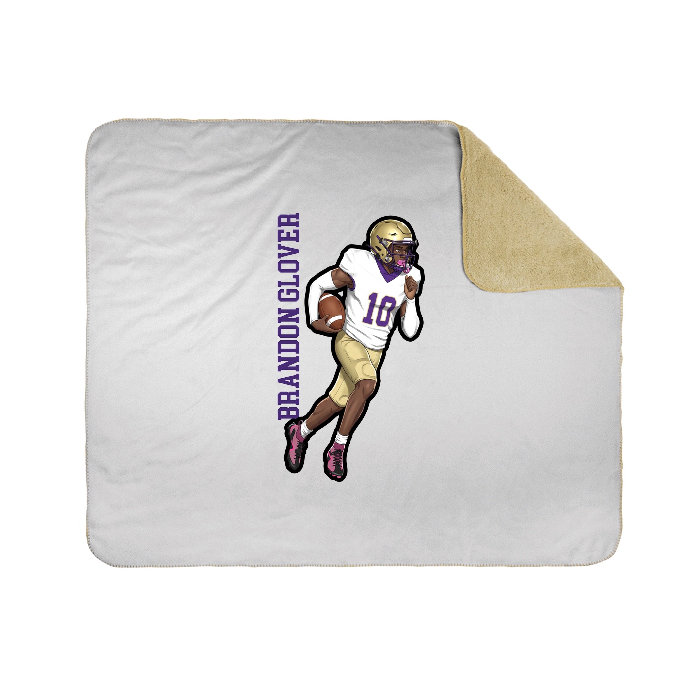 Throw Blanket — Name Vertical in White