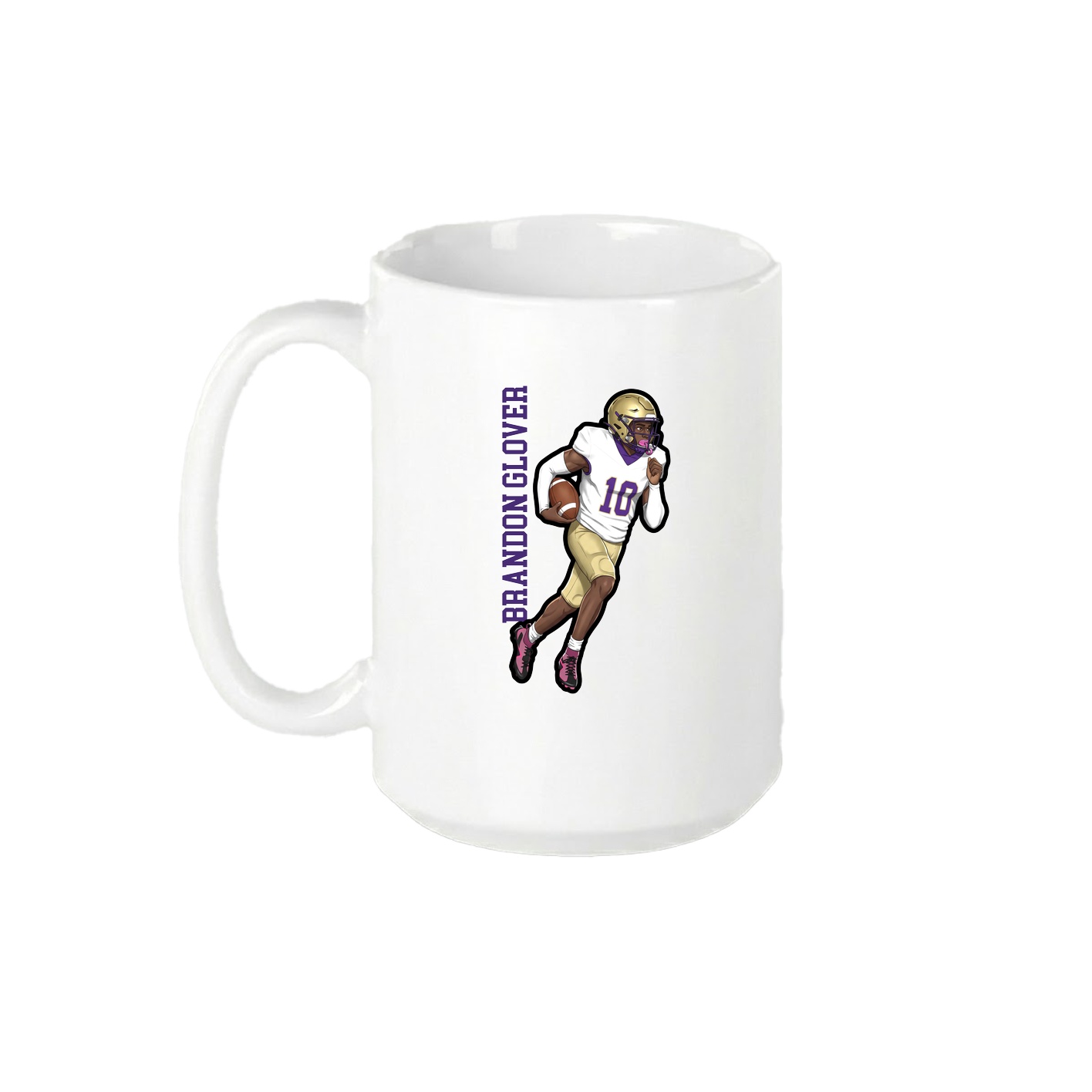 15oz Coffee Mug — Name Vertical in White