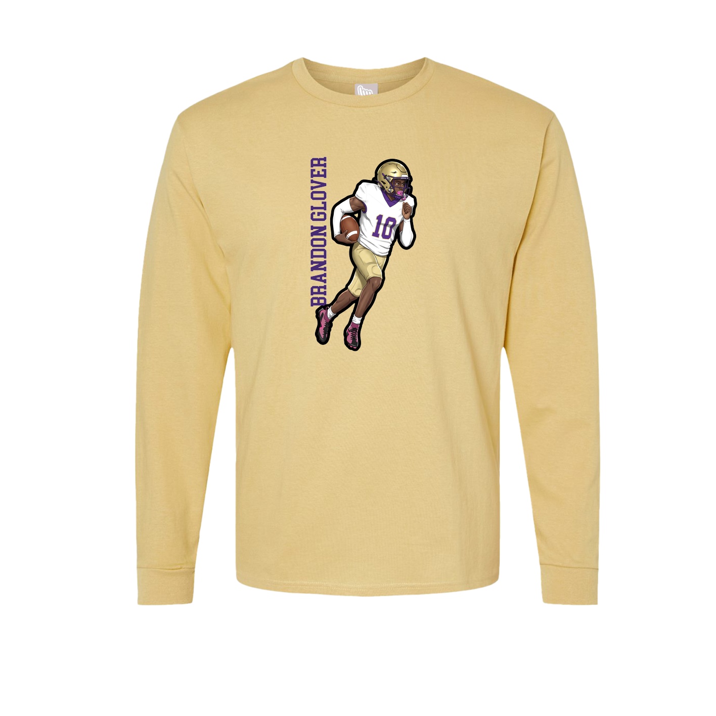 Long Sleeve Tee — Name Vertical in Vegas Gold