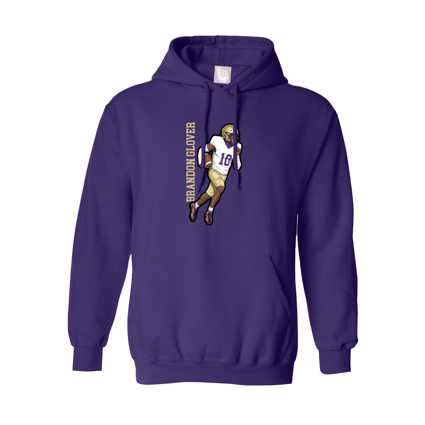 Hoodie — Name Vertical in Purple