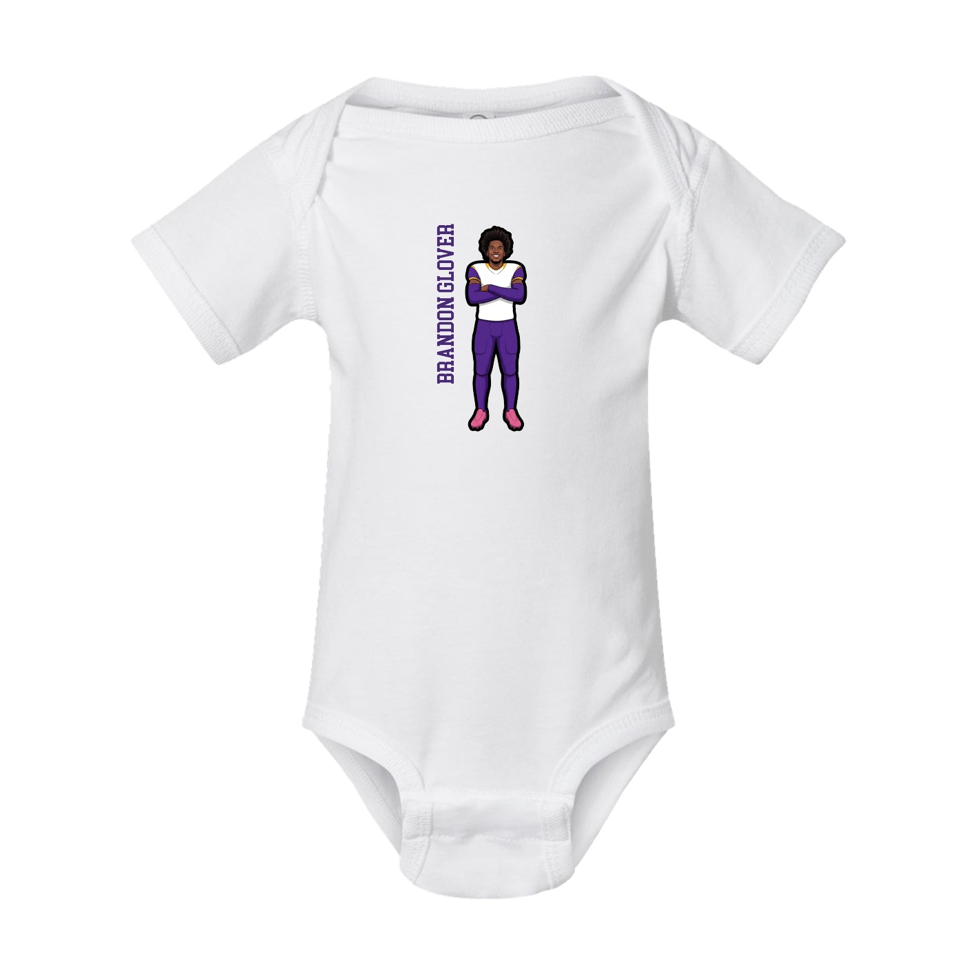 Baby Onesie — Name Vertical in White