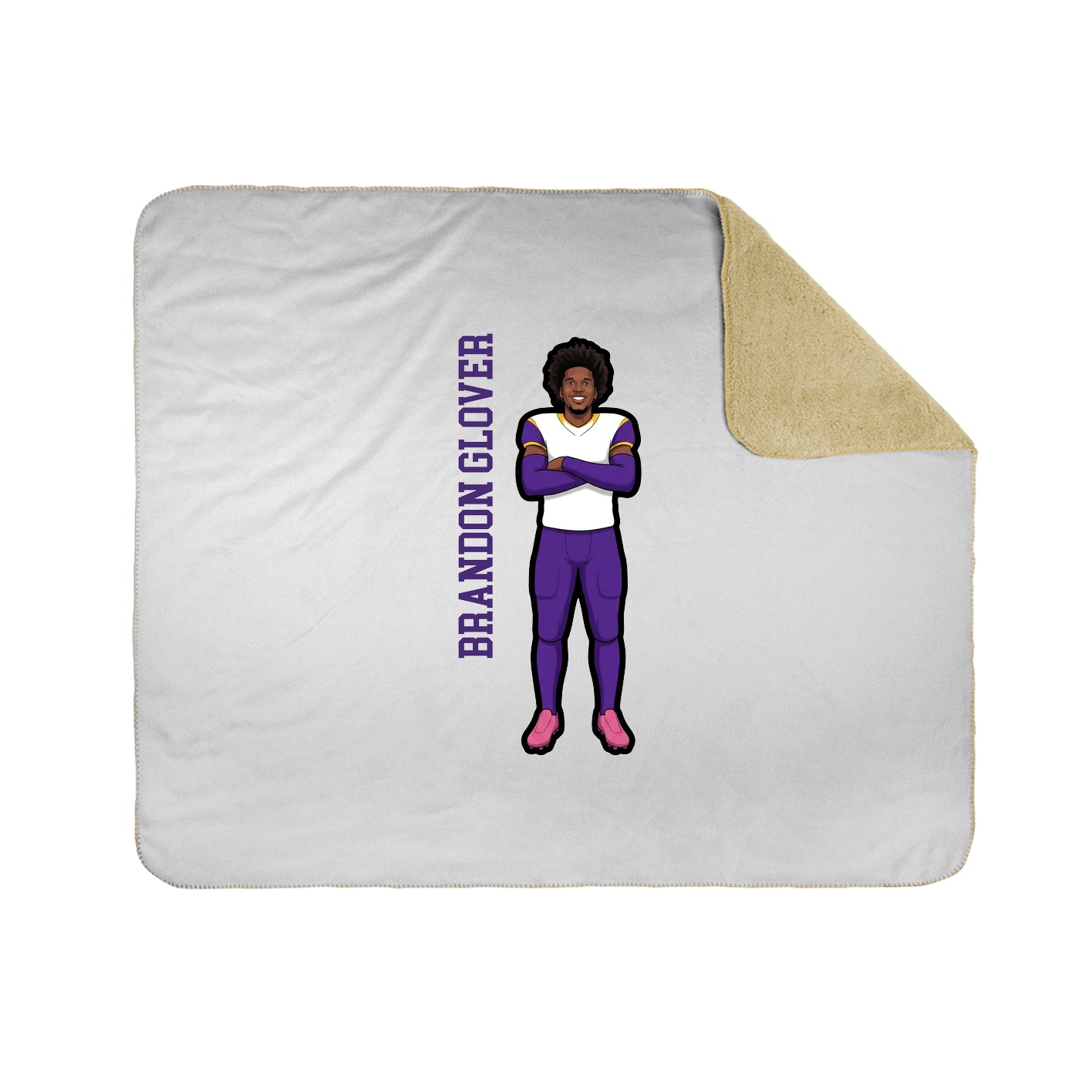 Throw Blanket — Name Vertical in White