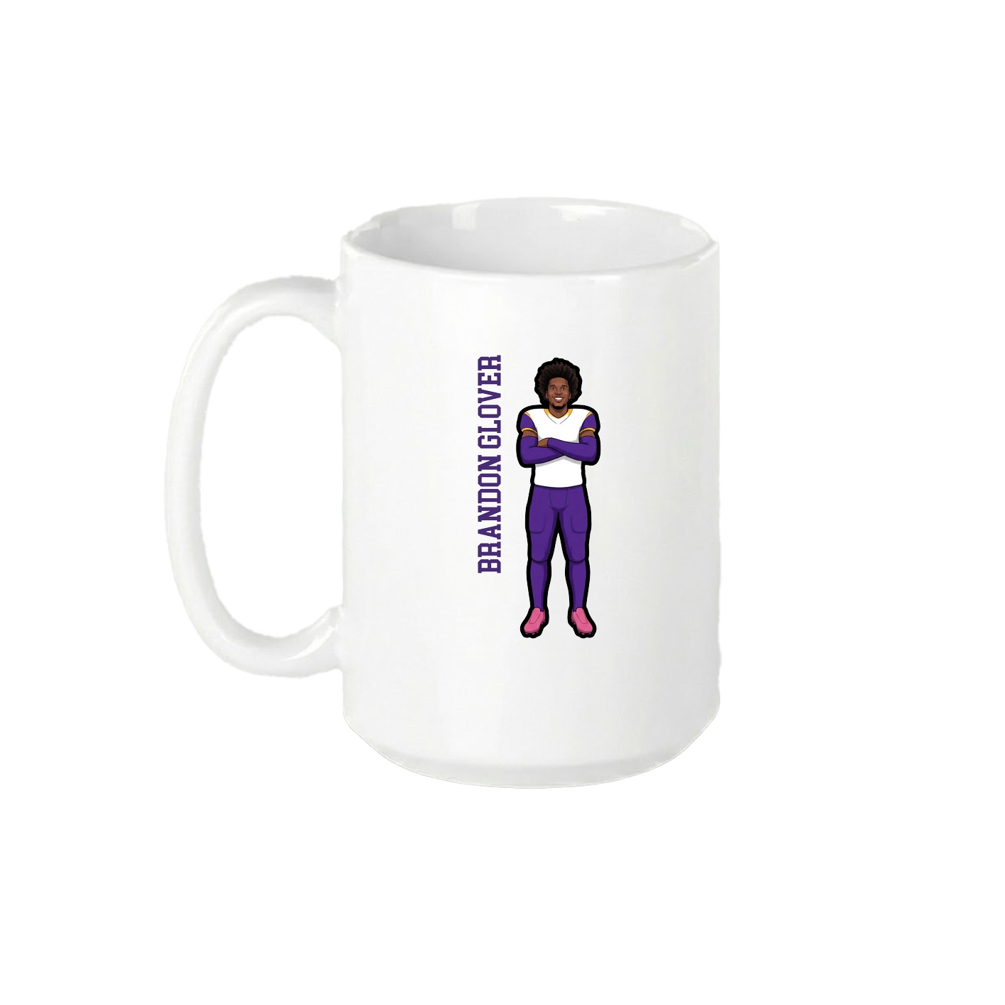 15oz Coffee Mug — Name Vertical in White