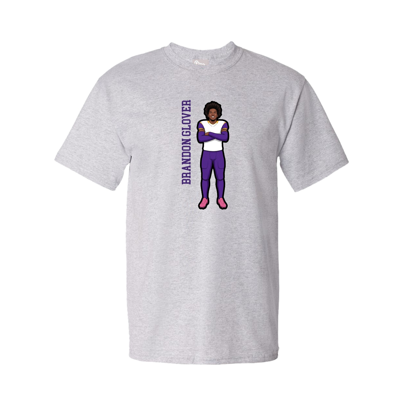 Youth Tee — Name Vertical in Grey