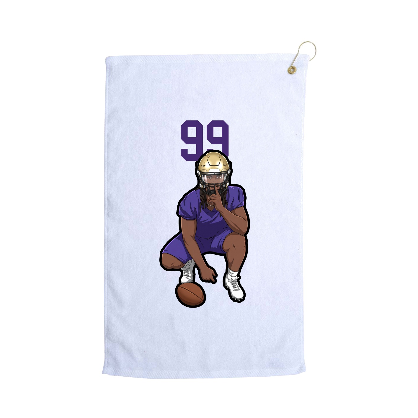 Golf Towel — Number Top in White