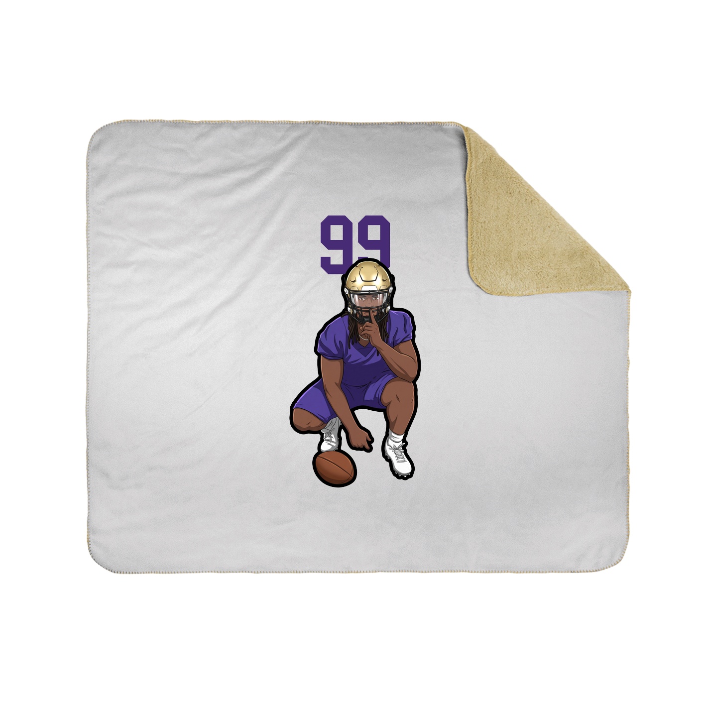 Throw Blanket — Number Top in White