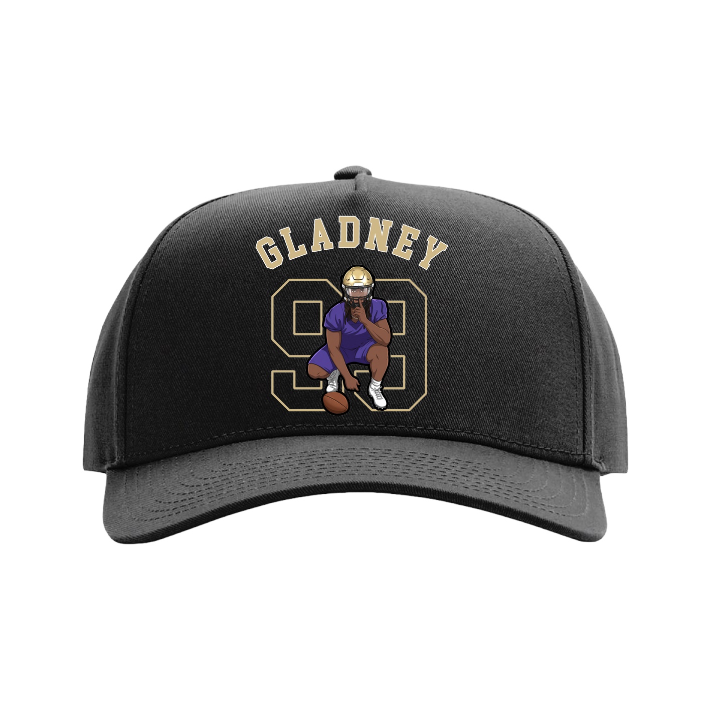 Full Fabric Five-Panel Champ Cap — Shirsey Arch in Black