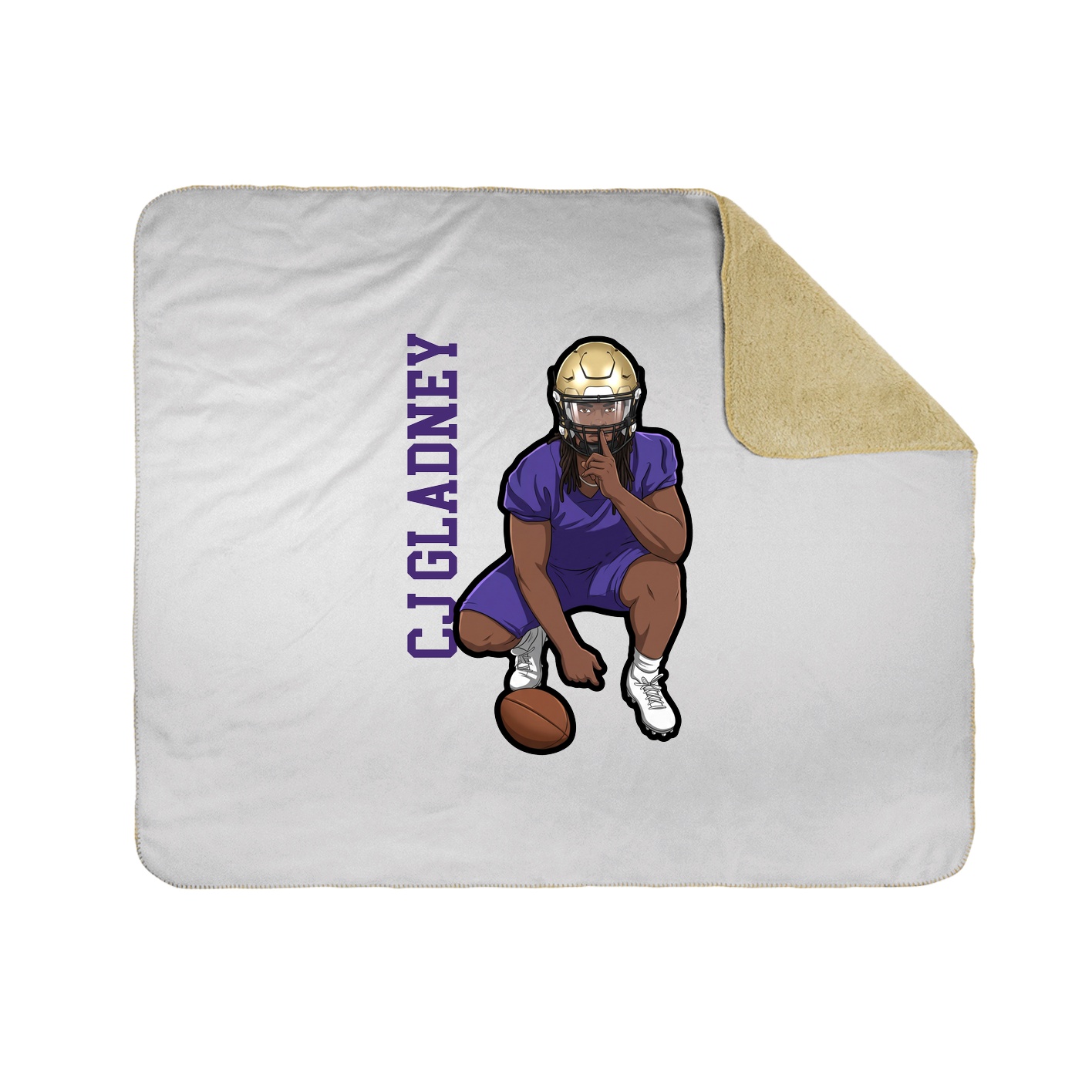 Throw Blanket — Name Vertical in White