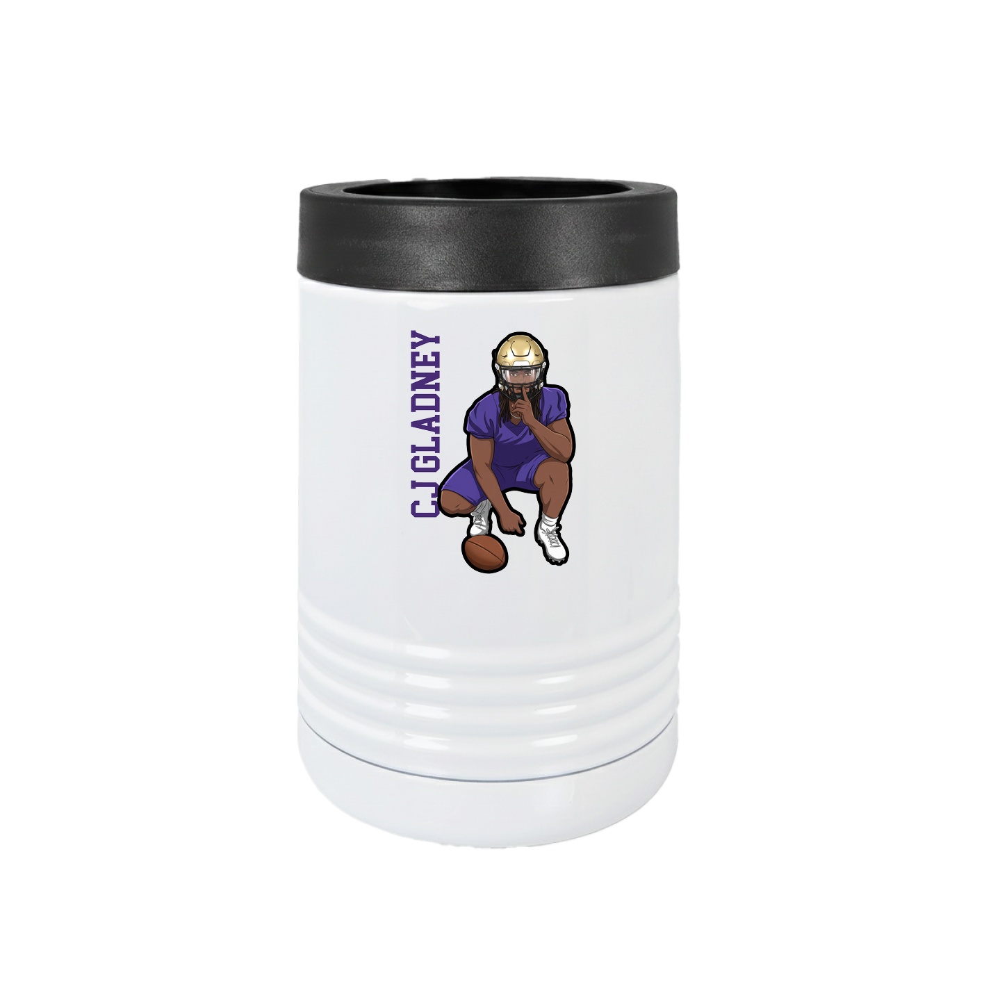 Beverage Holder — Name Vertical in White