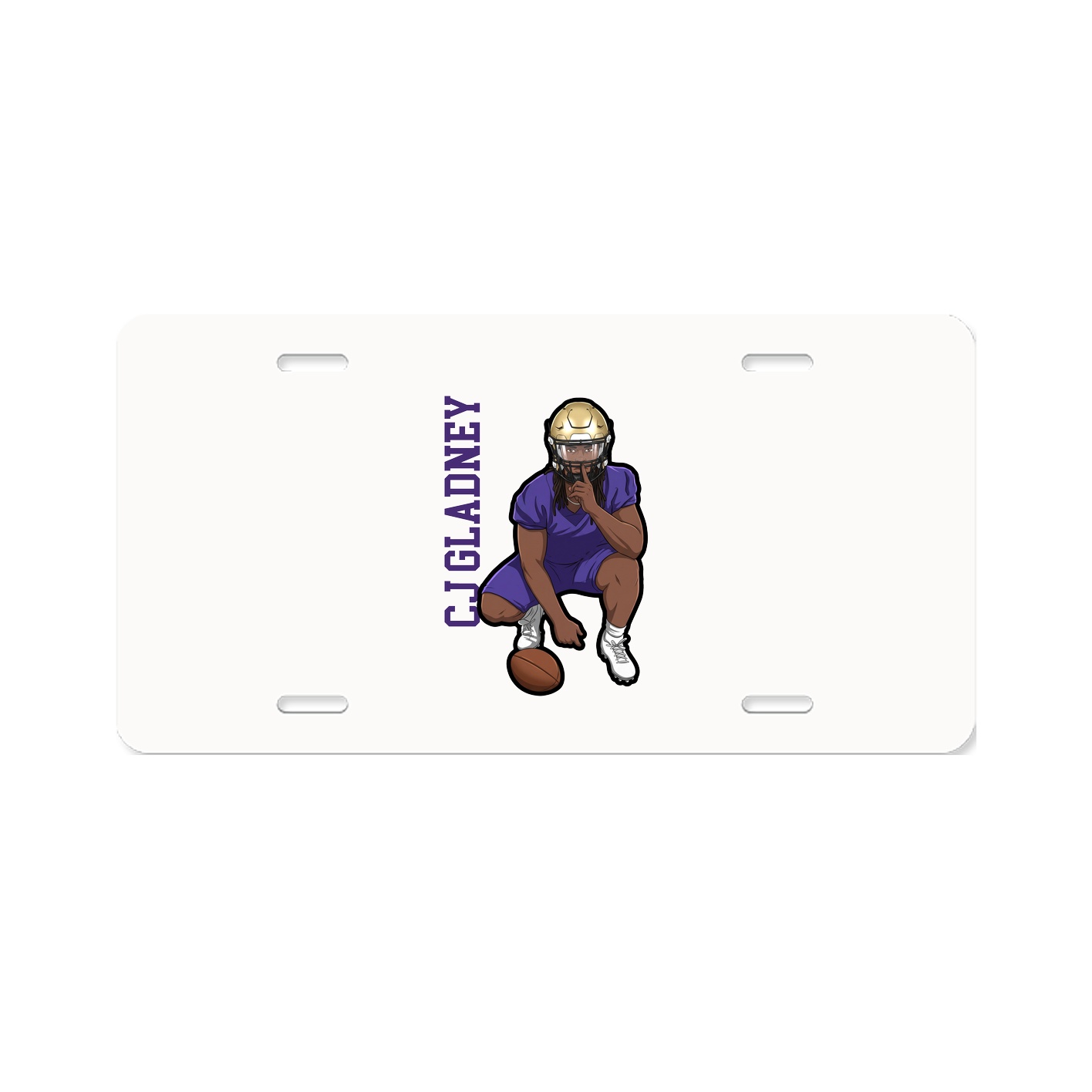 License Plate — Name Vertical in Classic