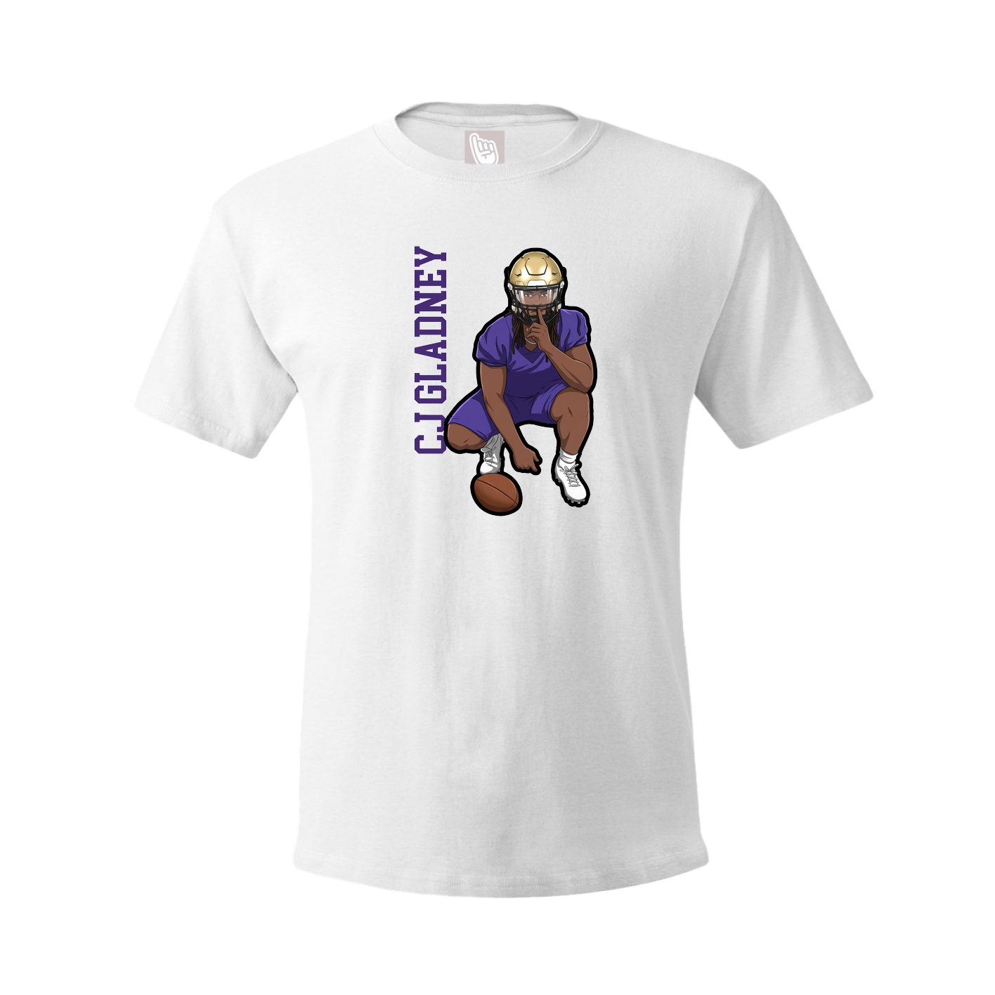 Youth Tee — Name Vertical in White