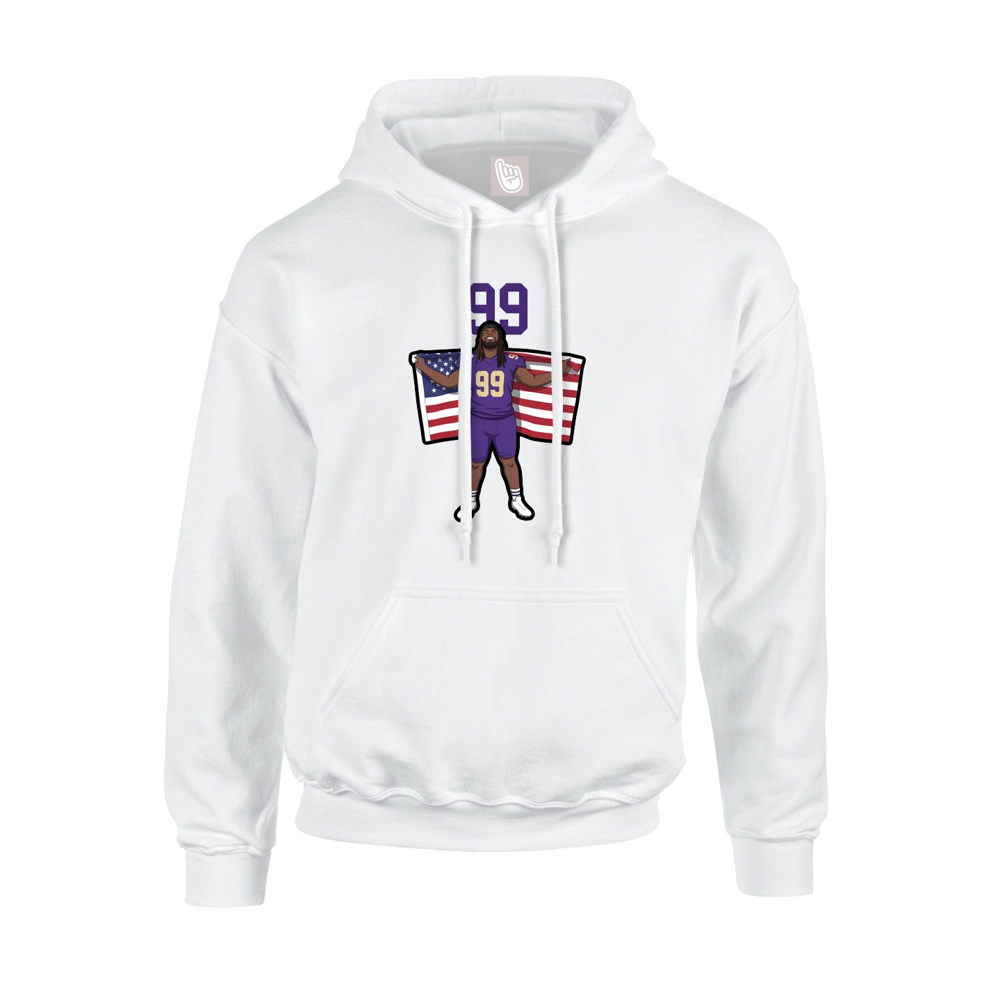Youth Hoodie — Number Top in White