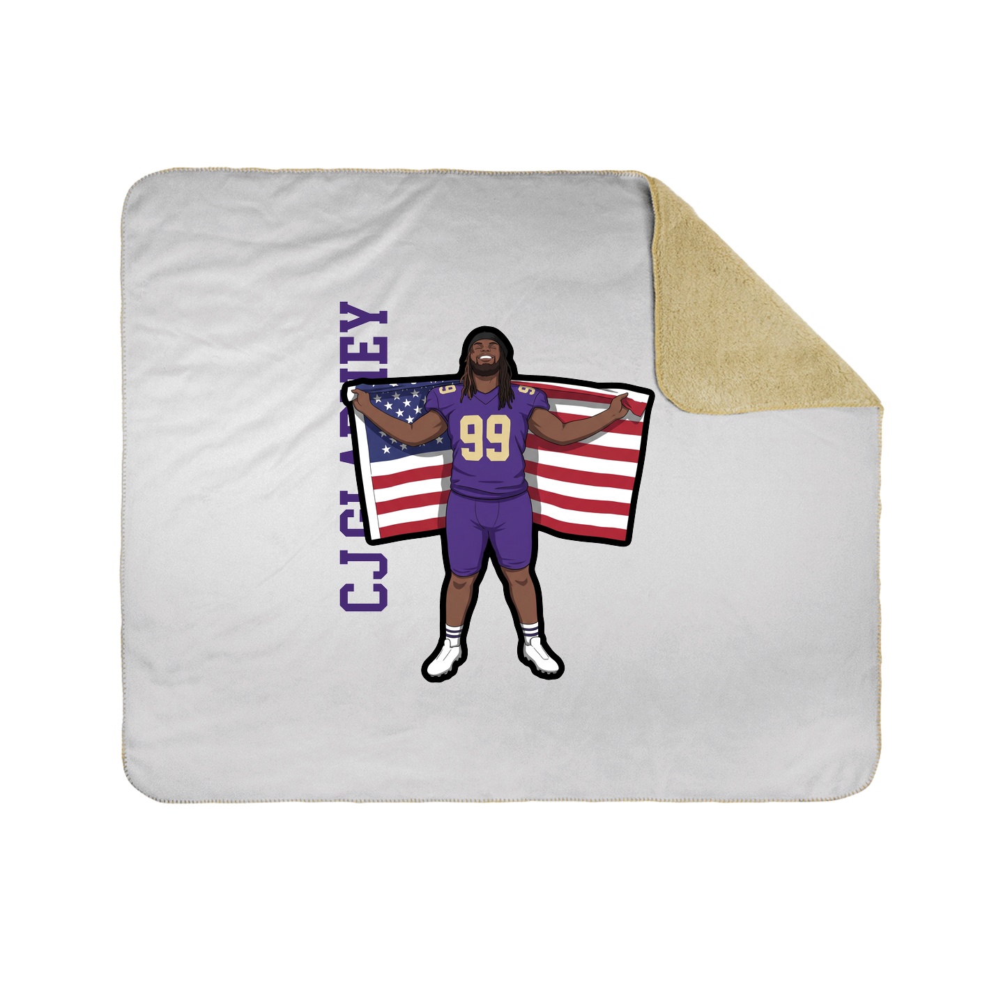 Throw Blanket — Name Vertical in White