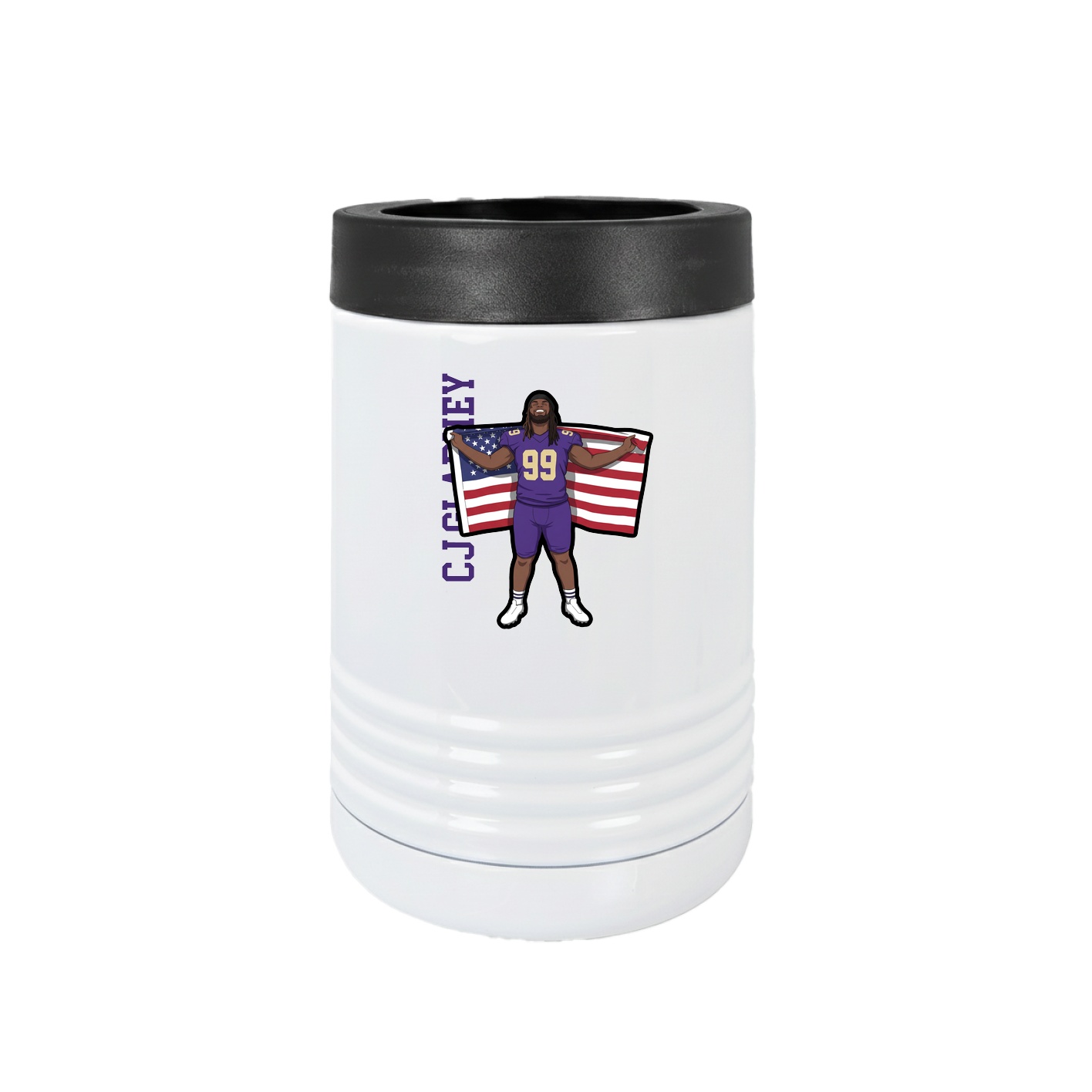 Beverage Holder — Name Vertical in White