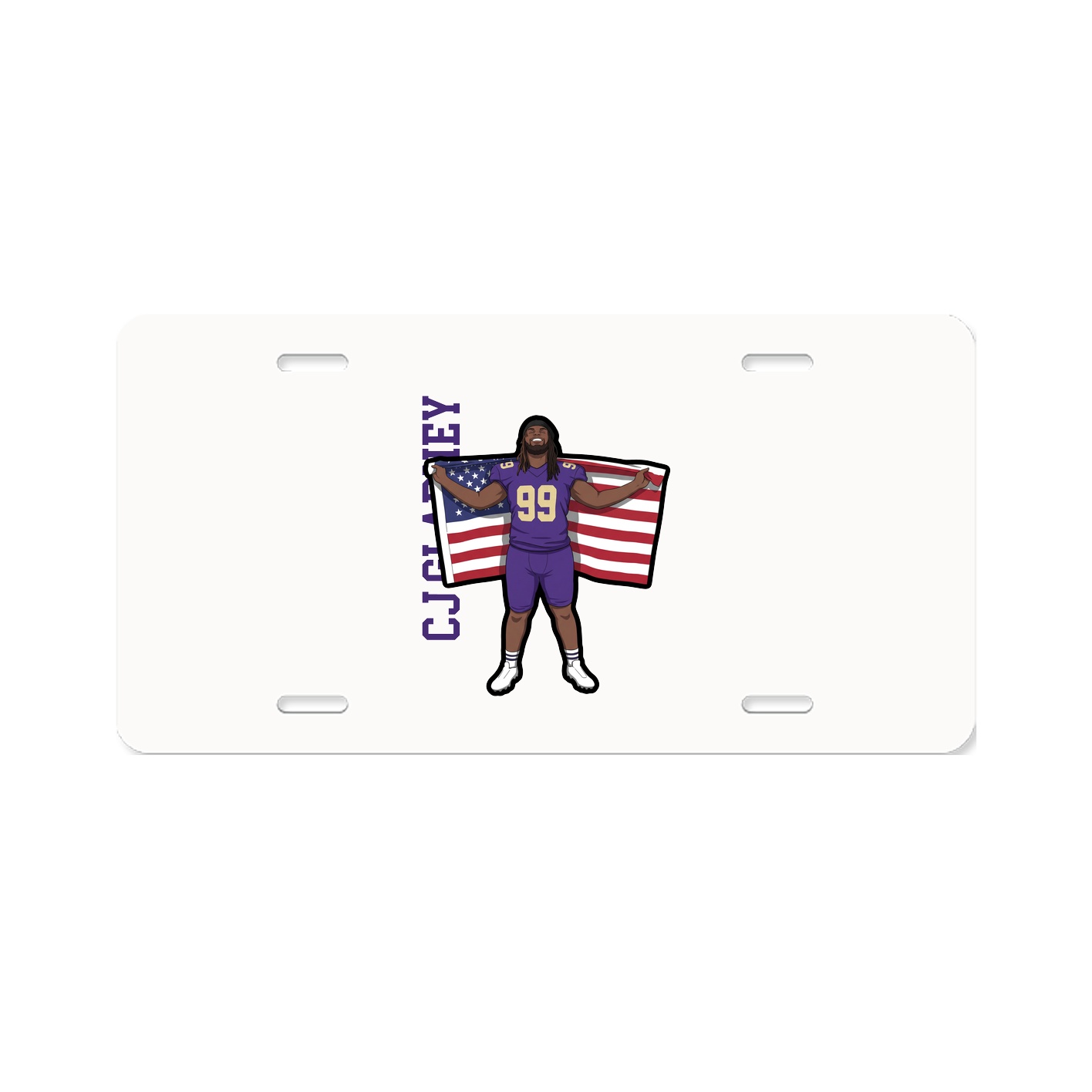 License Plate — Name Vertical in Classic