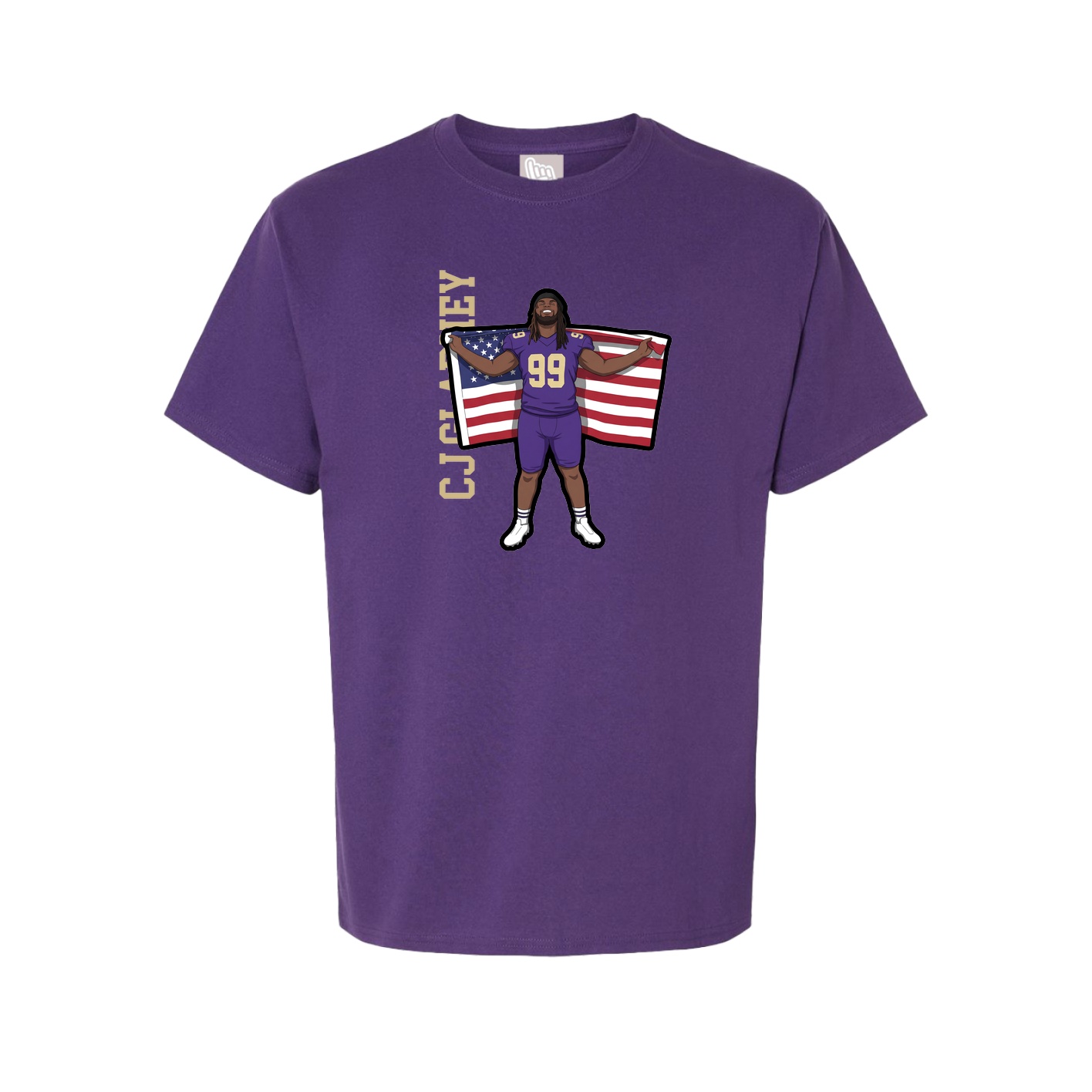Tee — Name Vertical in Purple