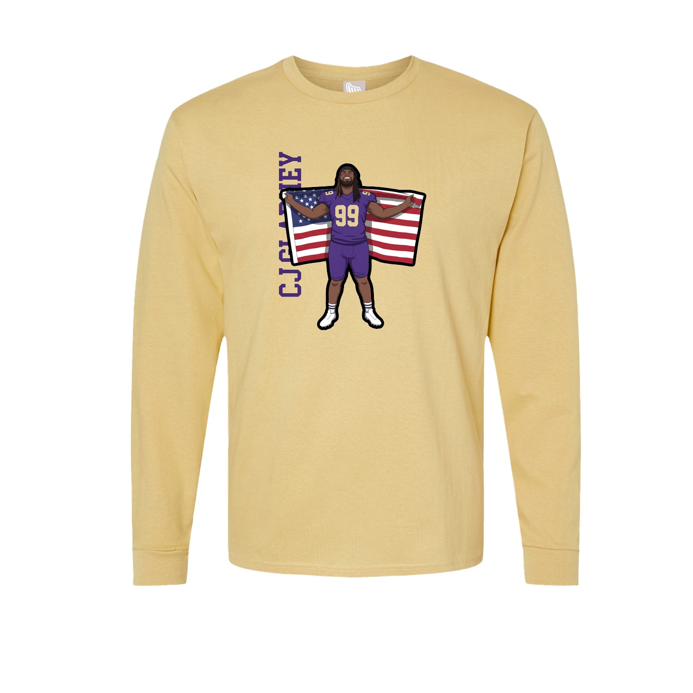Long Sleeve Tee — Name Vertical in Vegas Gold