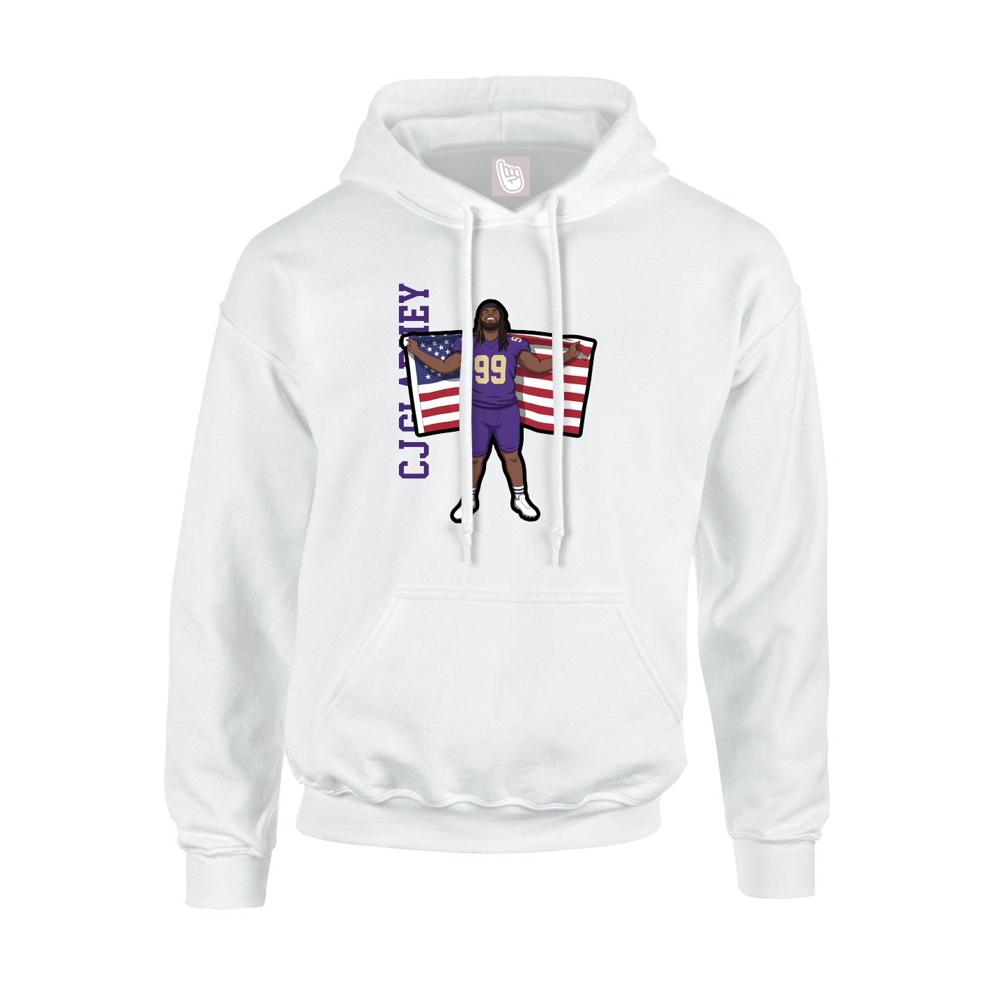 Hoodie — Name Vertical in White