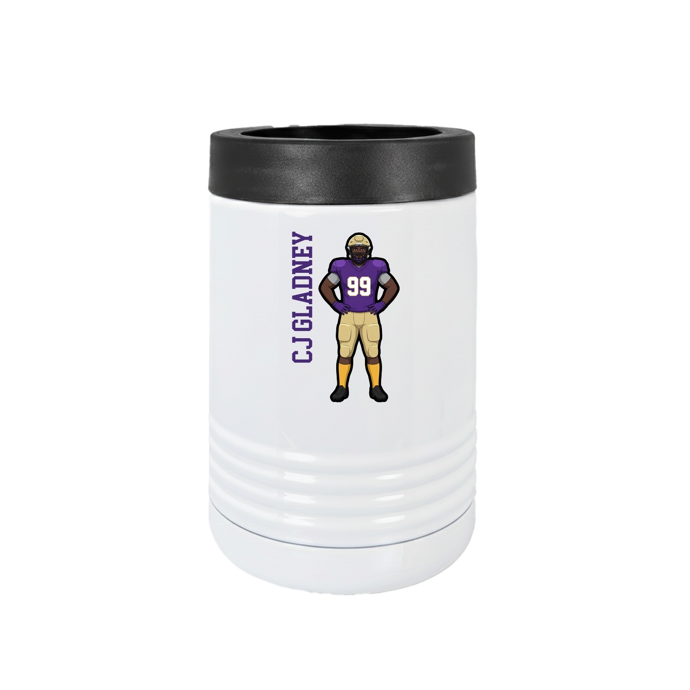 Beverage Holder — Name Vertical in White