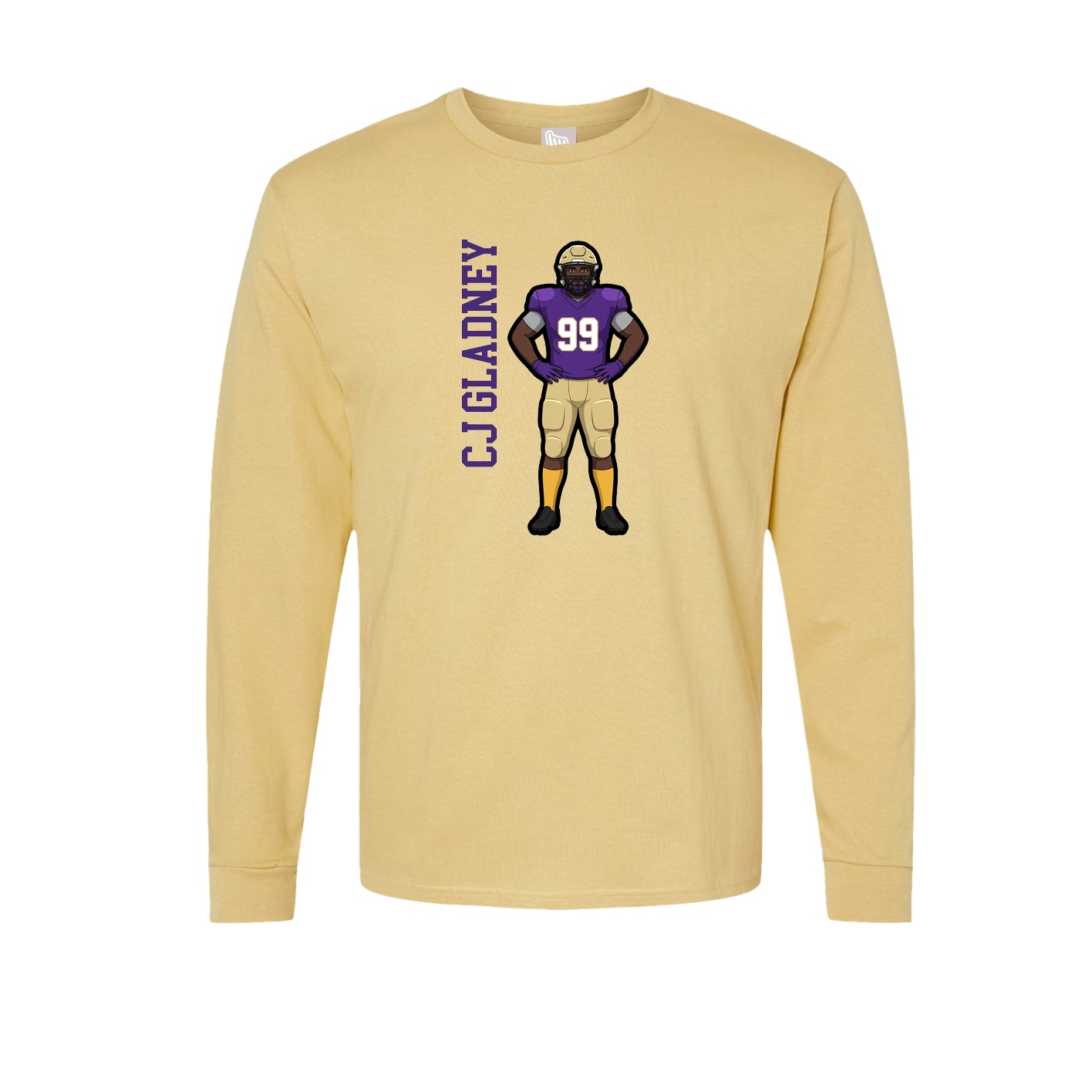 Long Sleeve Tee — Name Vertical in Vegas Gold