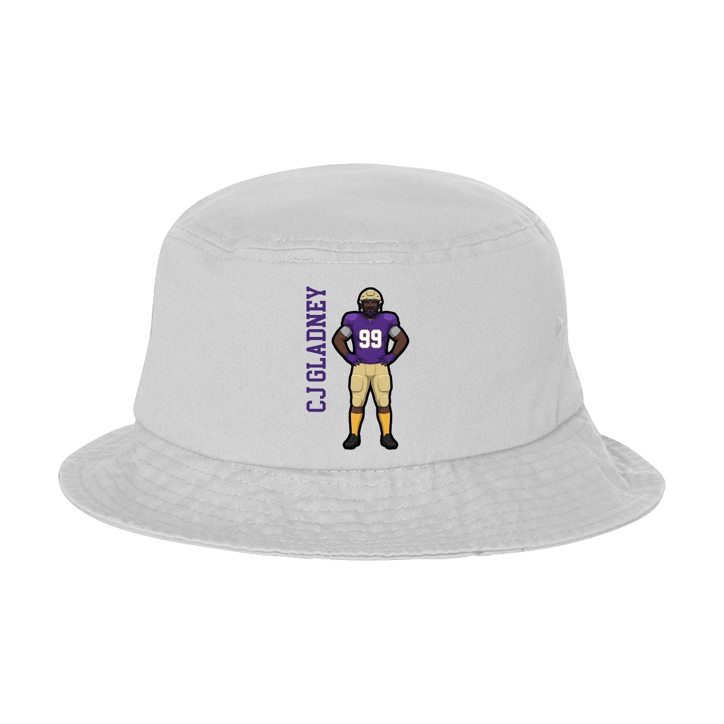 Bucket Cap — Name Vertical in White