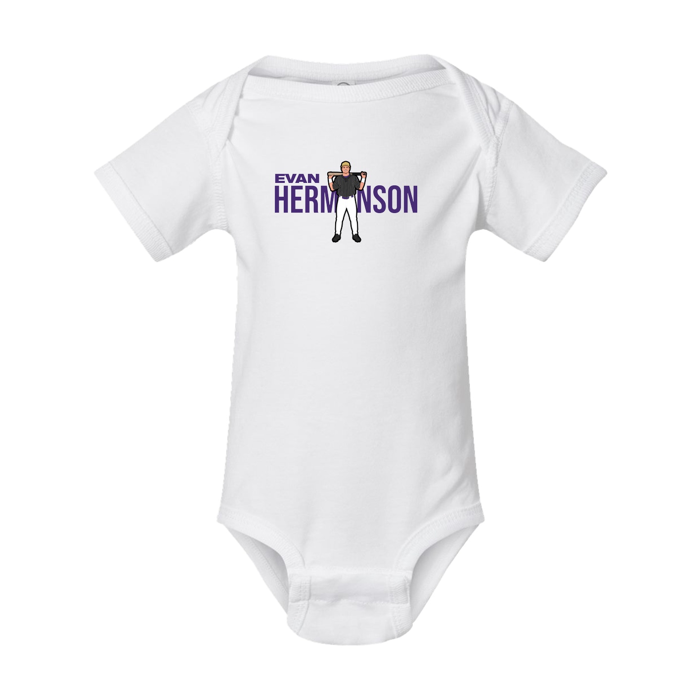 Baby Onesie — Player Name in White