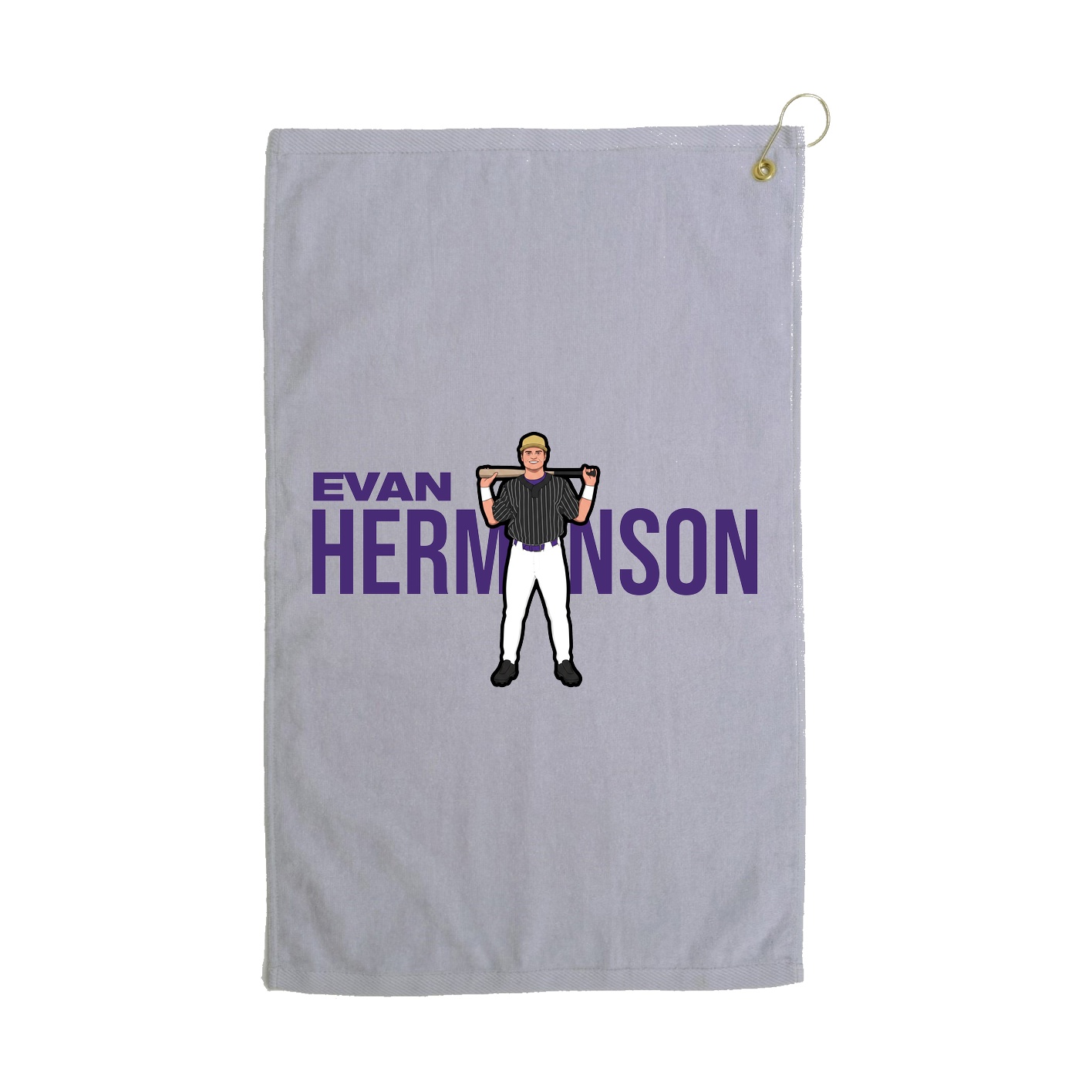 Golf Towel — Player Name in Grey