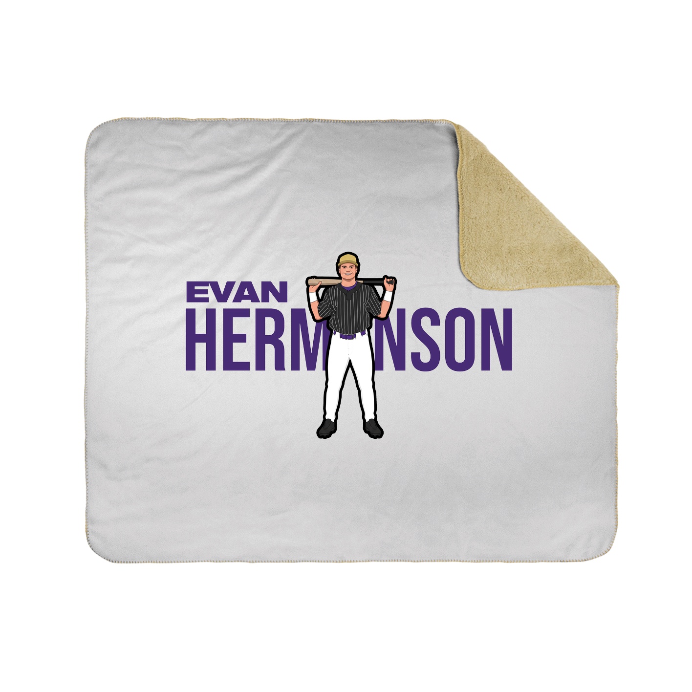 Throw Blanket — Player Name in White