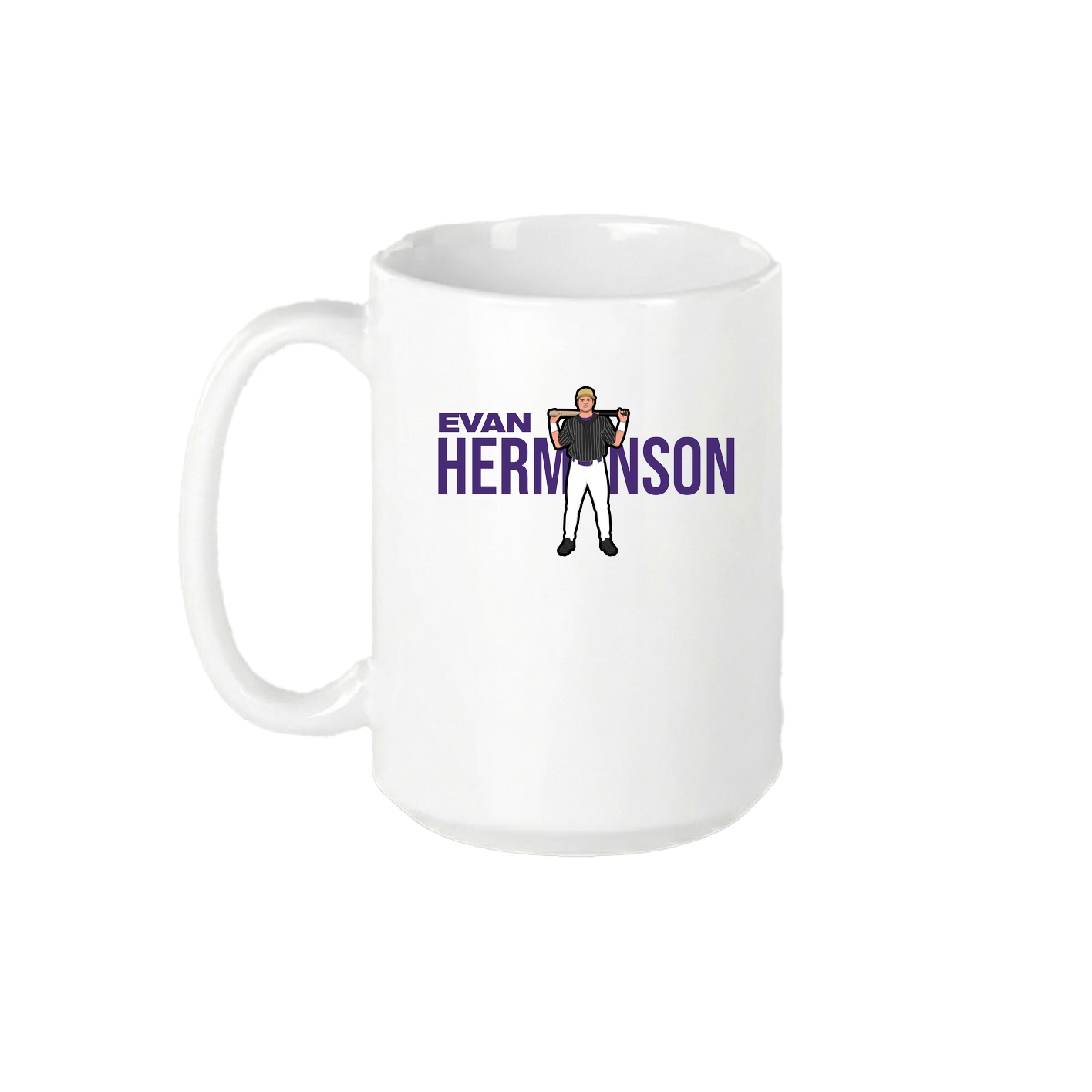 15oz Coffee Mug — Player Name in White