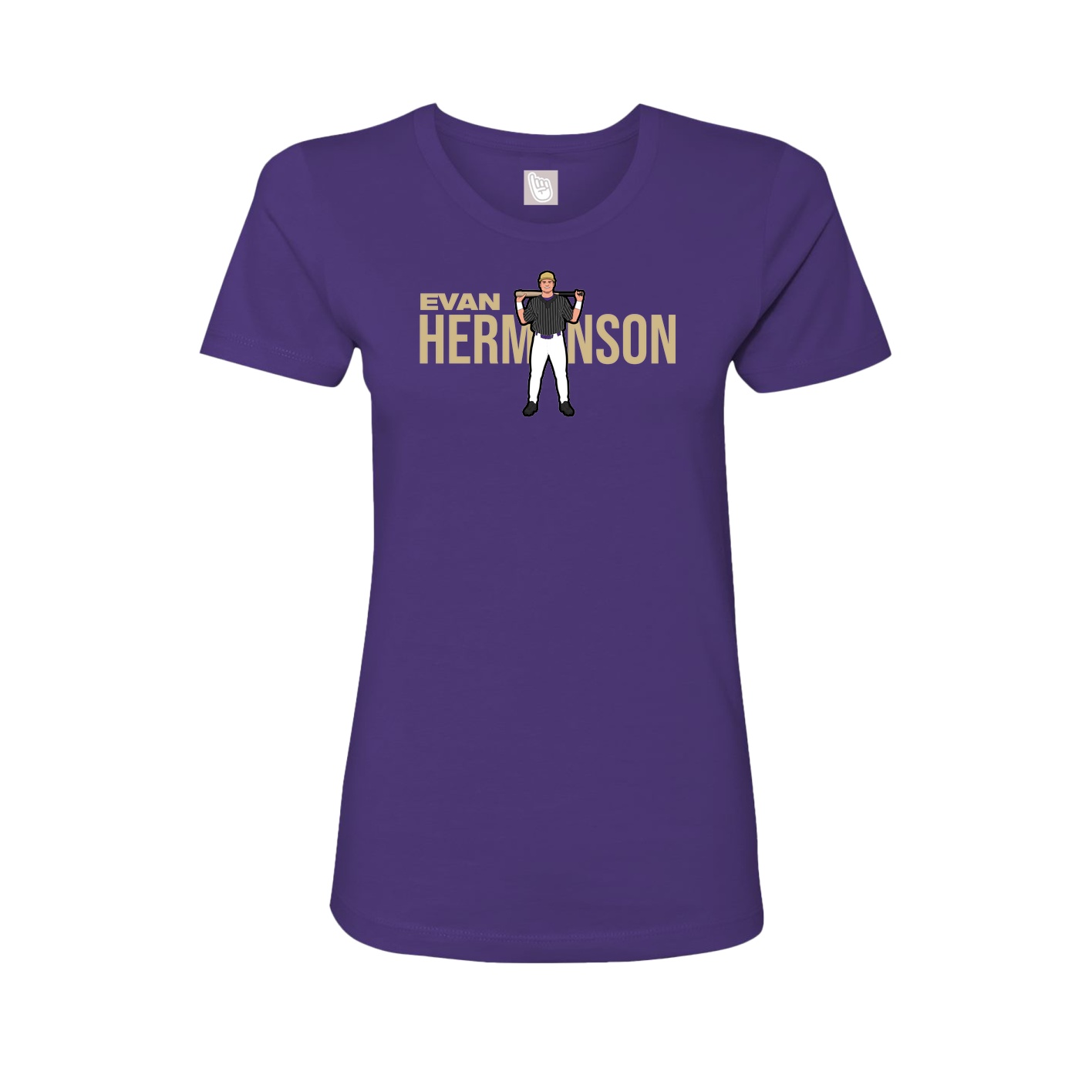 Fitted Women's Tee — Player Name in Purple