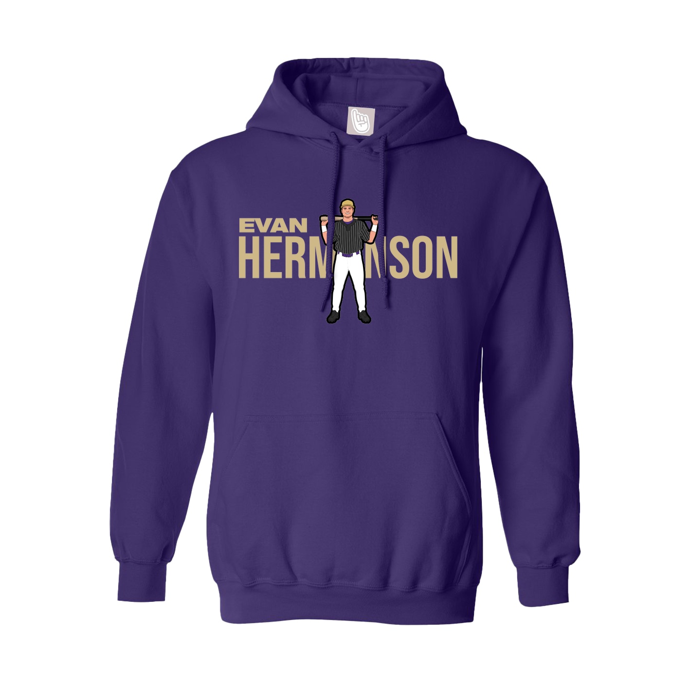 Youth Hoodie — Player Name in Purple