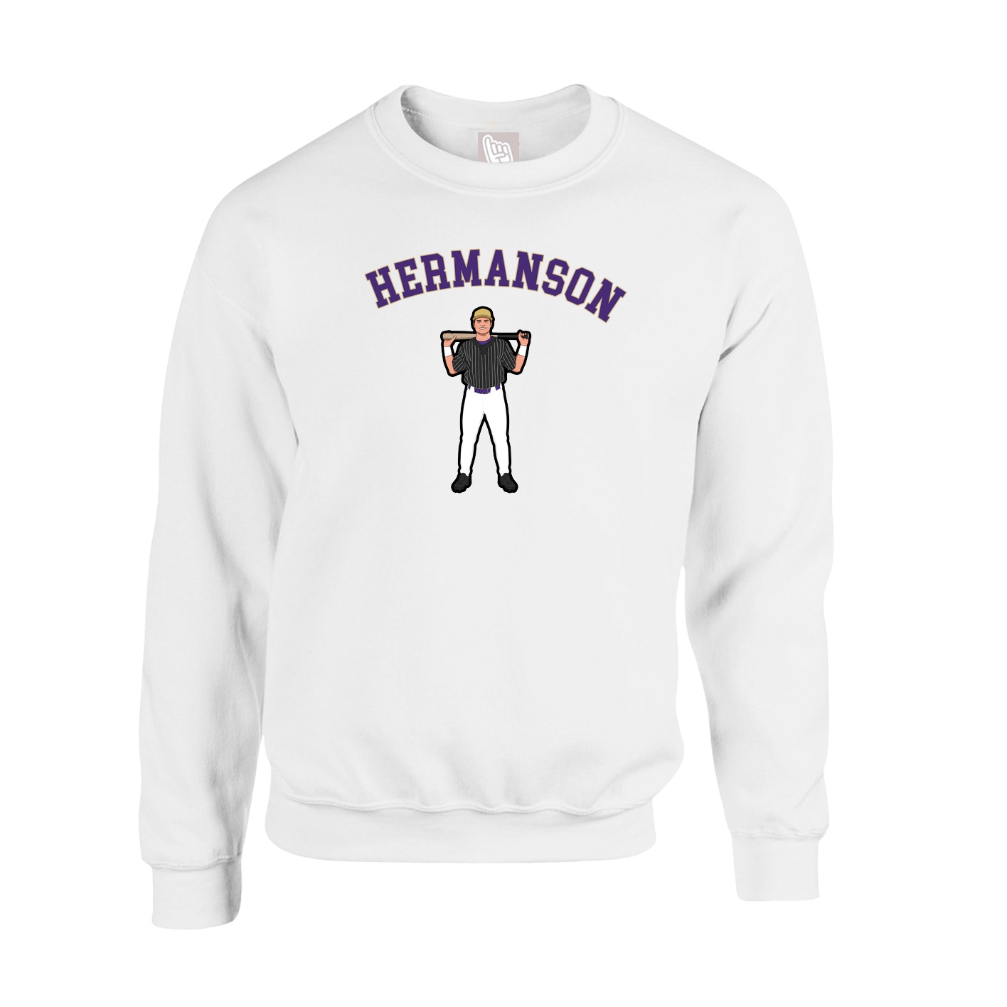 Fleece Crew — Shirsey Arch in White