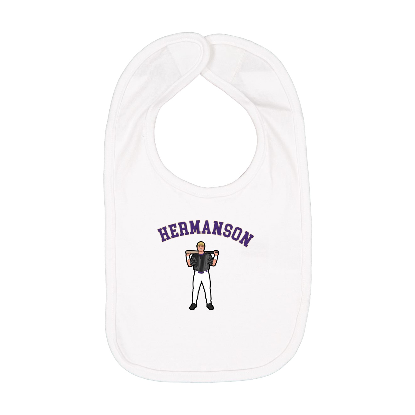 Infant Bib — Shirsey Arch in White