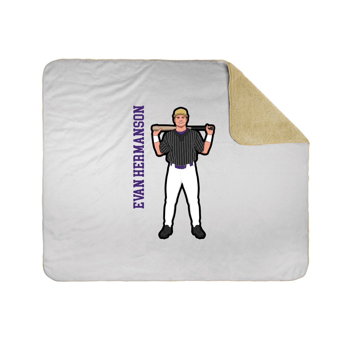 Throw Blanket — Name Vertical in White