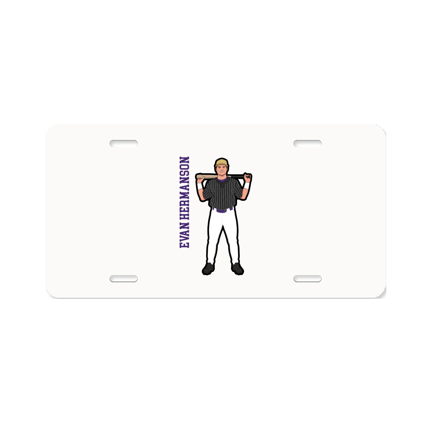 License Plate — Name Vertical in Classic
