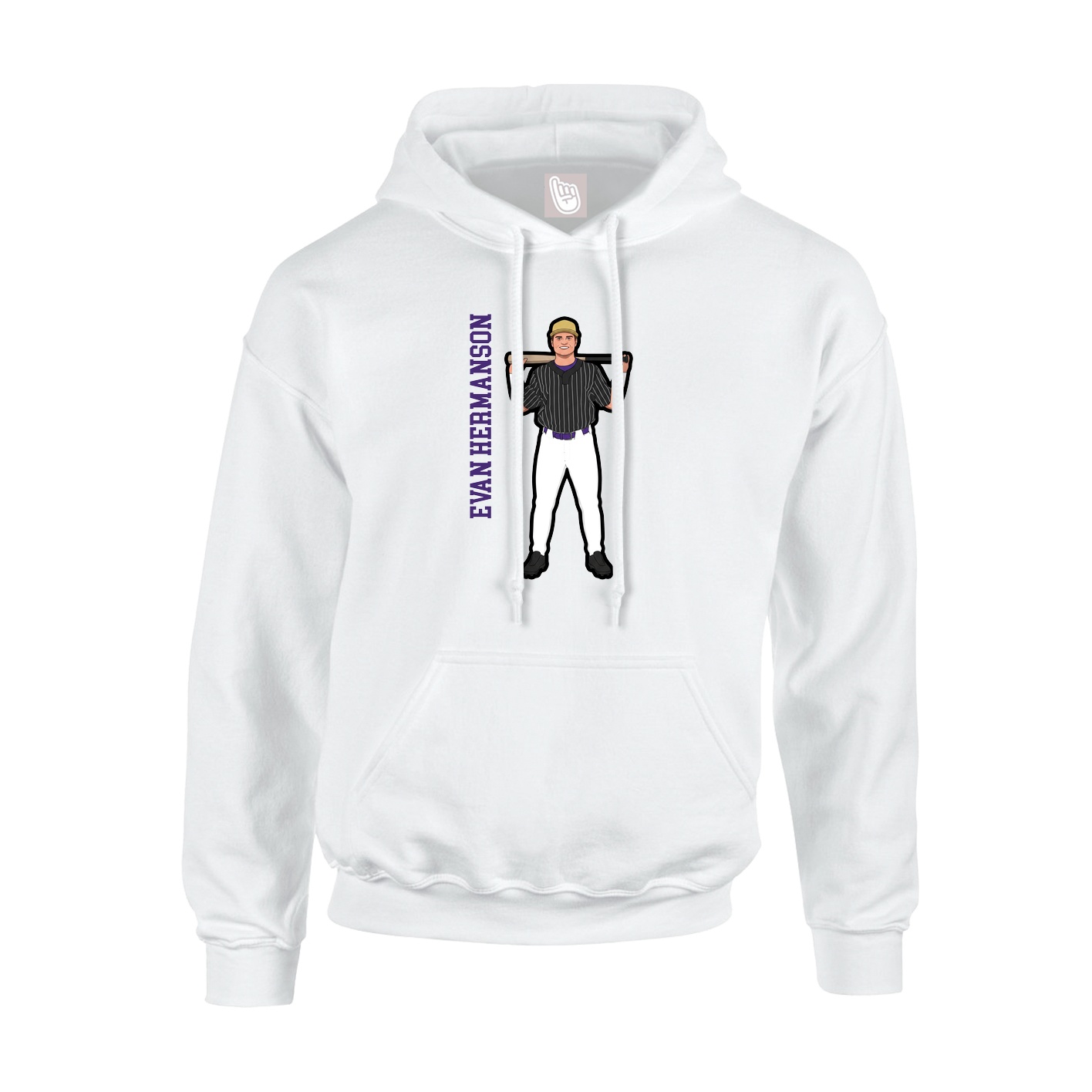 Youth Hoodie — Name Vertical in White