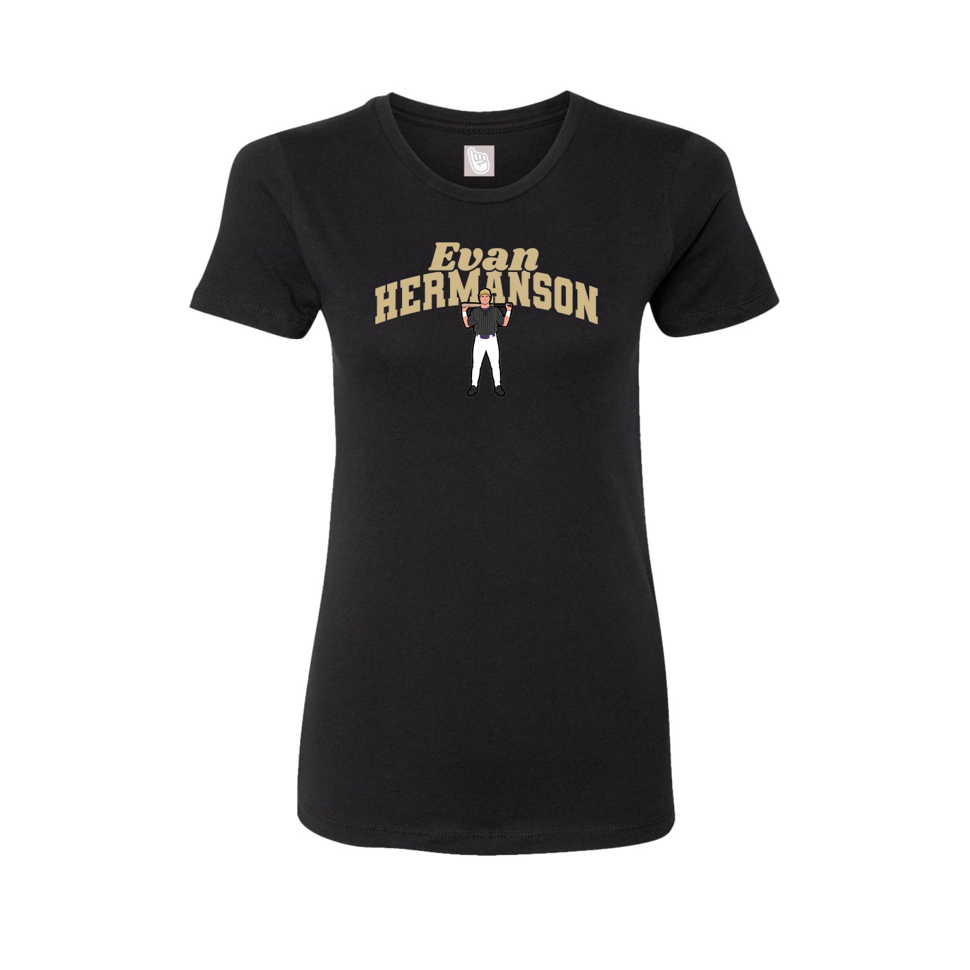 Fitted Women's Tee — Signature Arch in Black