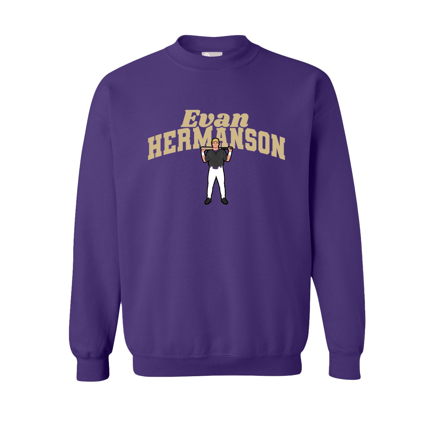 Fleece Crew — Signature Arch in Purple