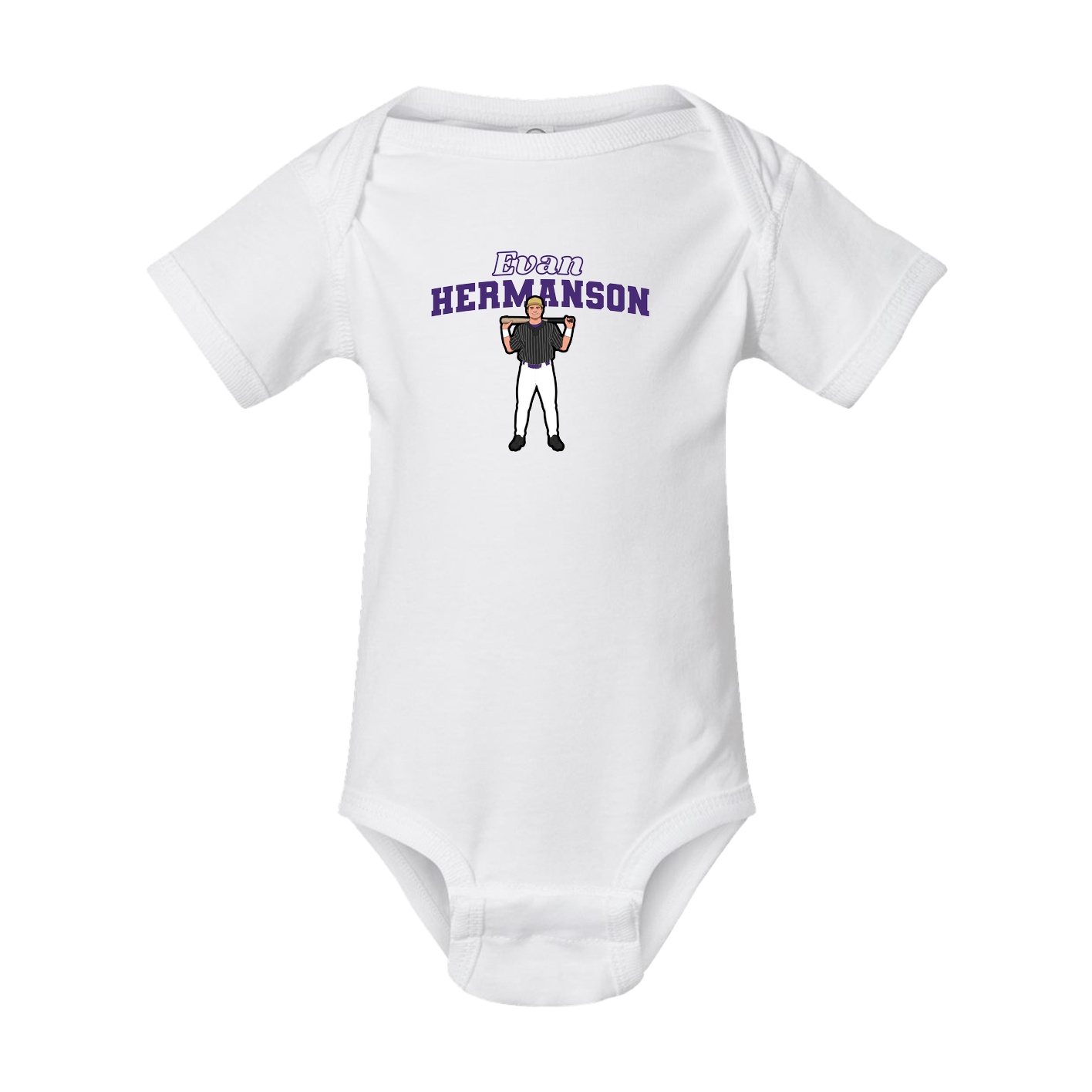 Baby Onesie — Name Arch in White